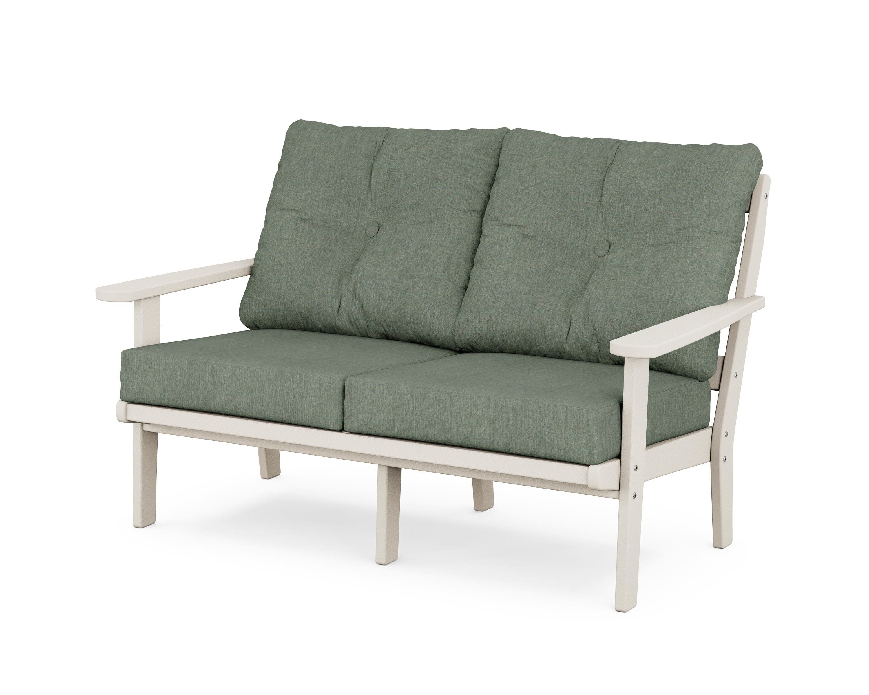 Cape Cod Deep Seating Loveseat in Sand Castle / Cast Sage