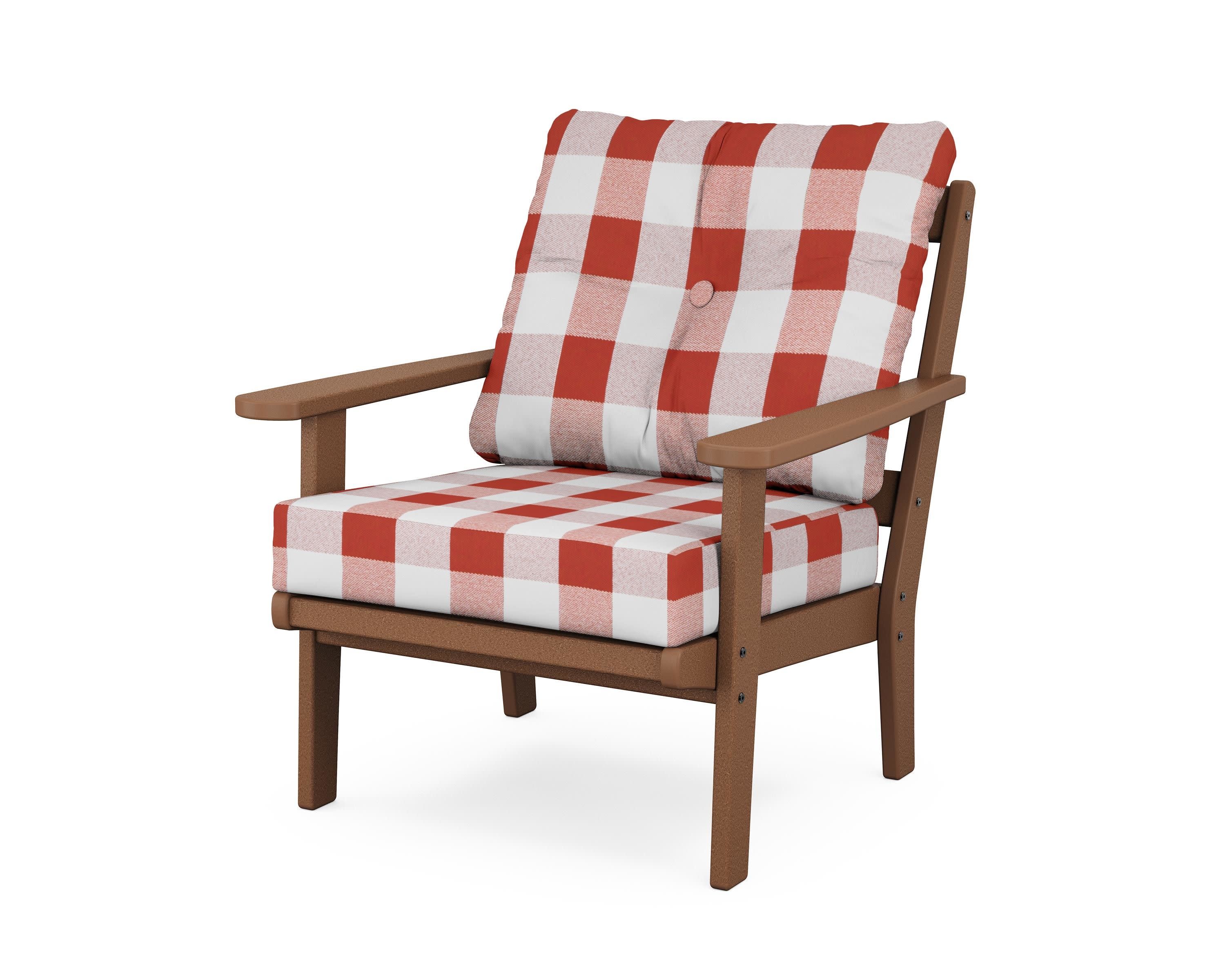 Cape Cod Deep Seating Chair in Tree House / Buffalo Plaid Crimson