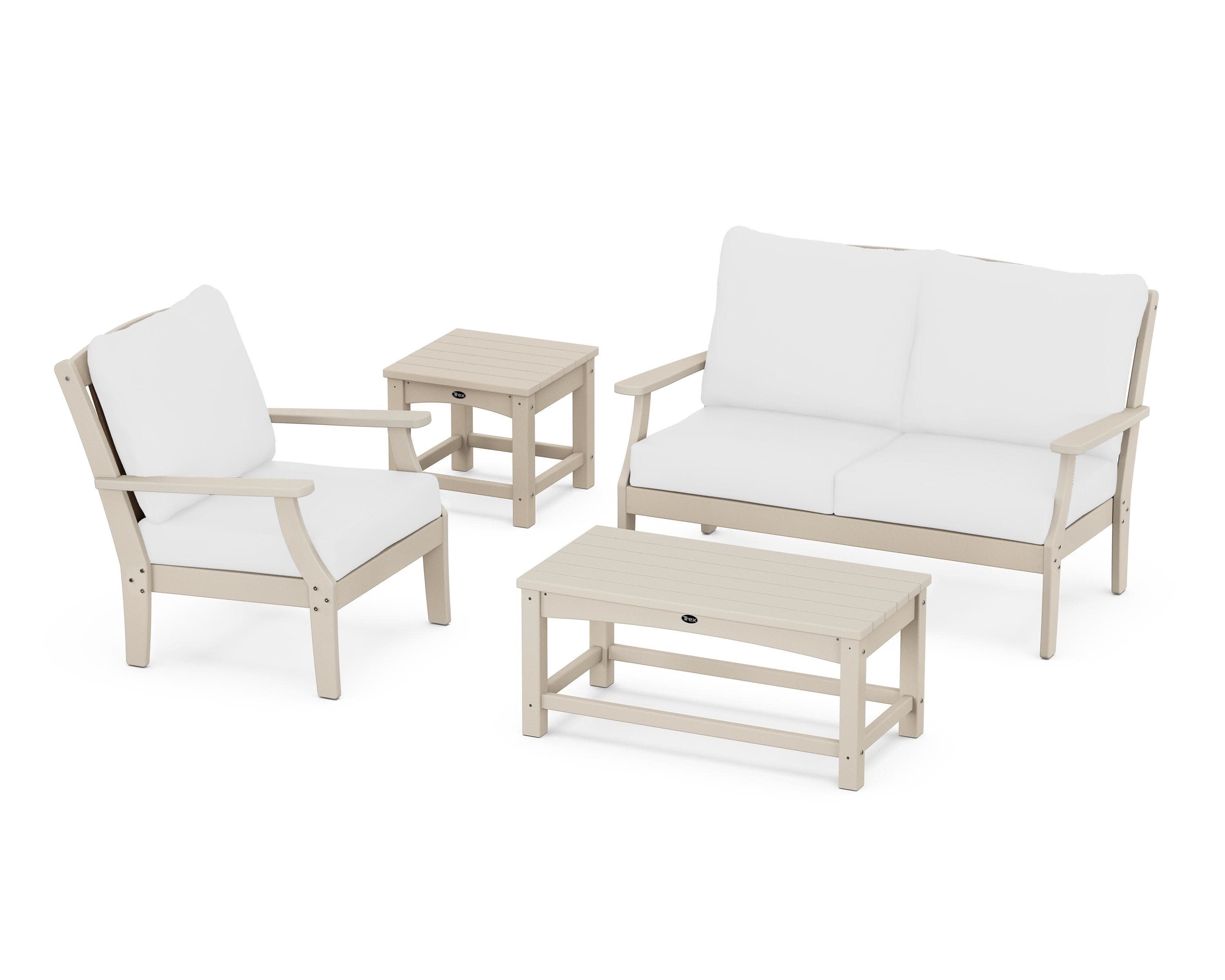 Yacht Club 4-Piece Deep Seating Set in Sand Castle / Natural