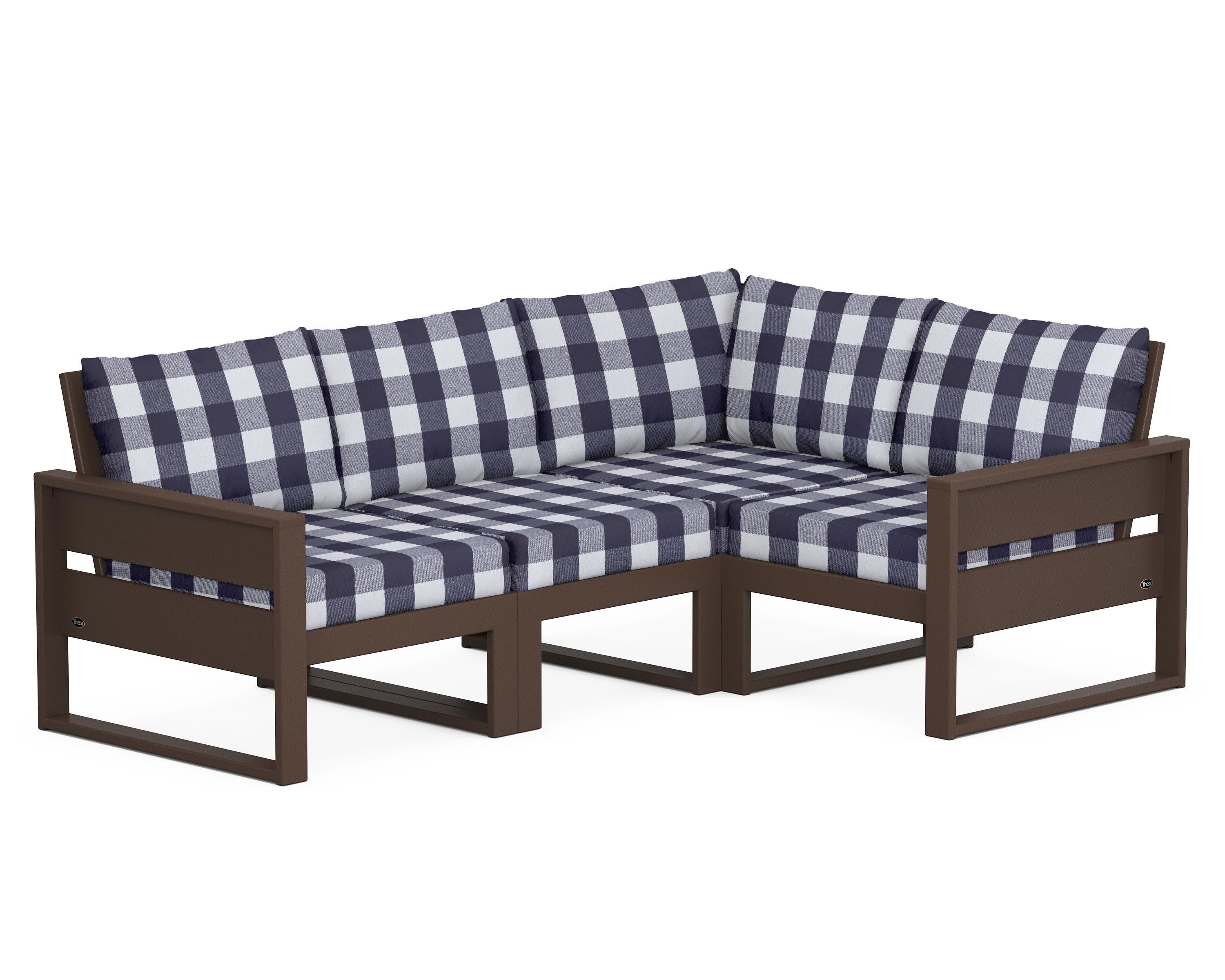 Eastport 4- Piece Sectional in Vintage Lantern / Buffalo Plaid Navy