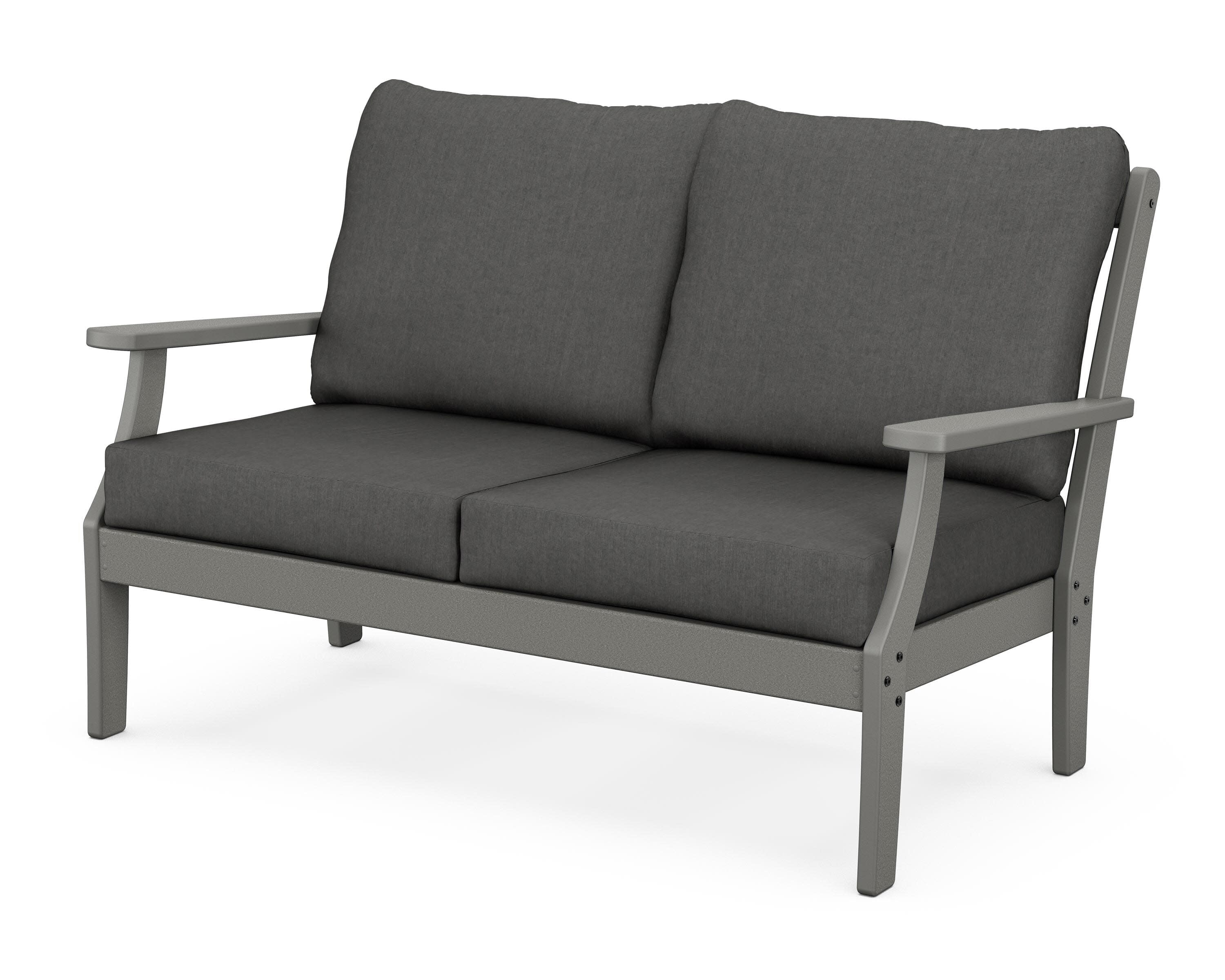 Yacht Club Deep Seating Loveseat in Stepping Stone / Spectrum Carbon