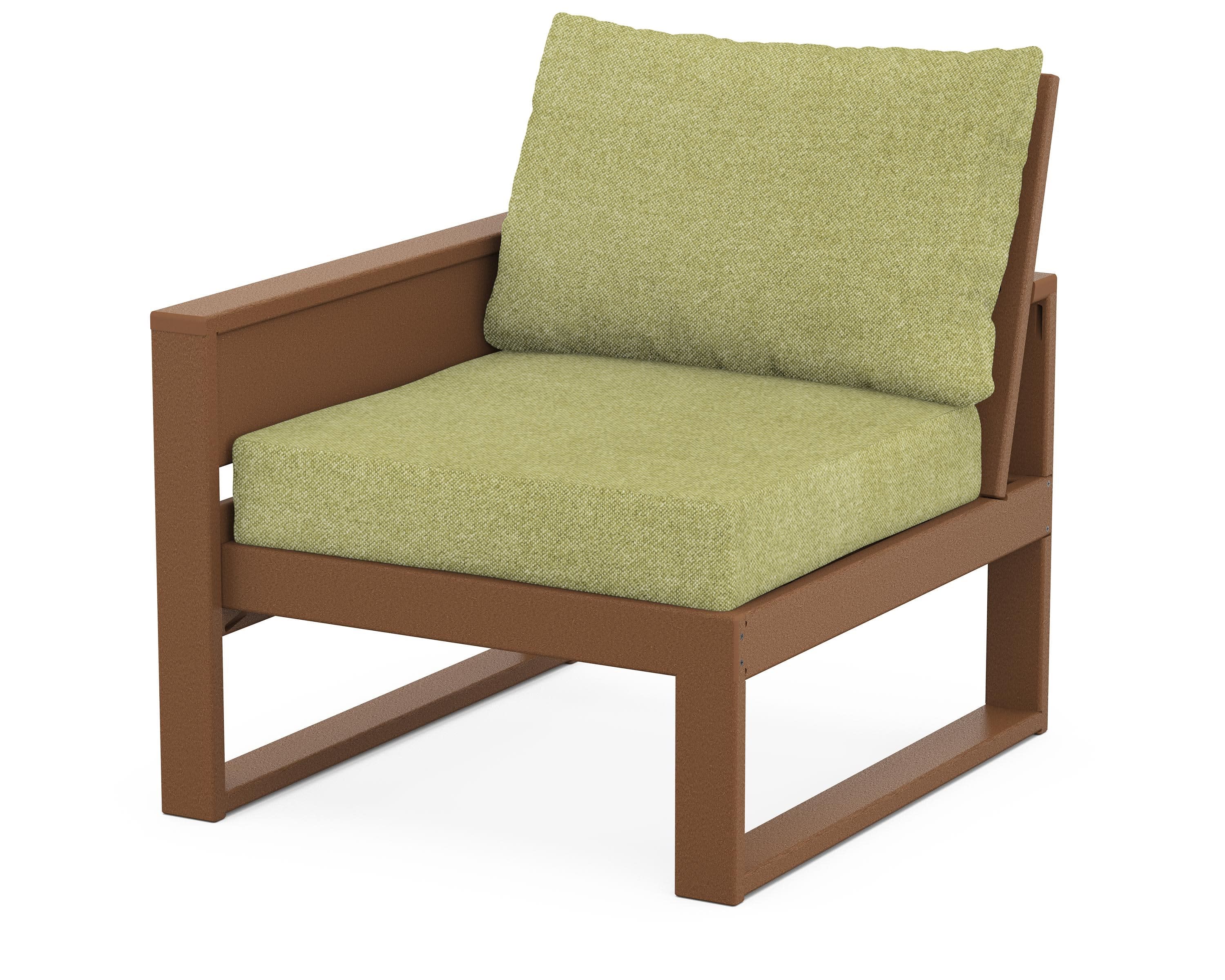 Eastport Modular Left Arm Chair in Tree House / Chartreuse Boucle