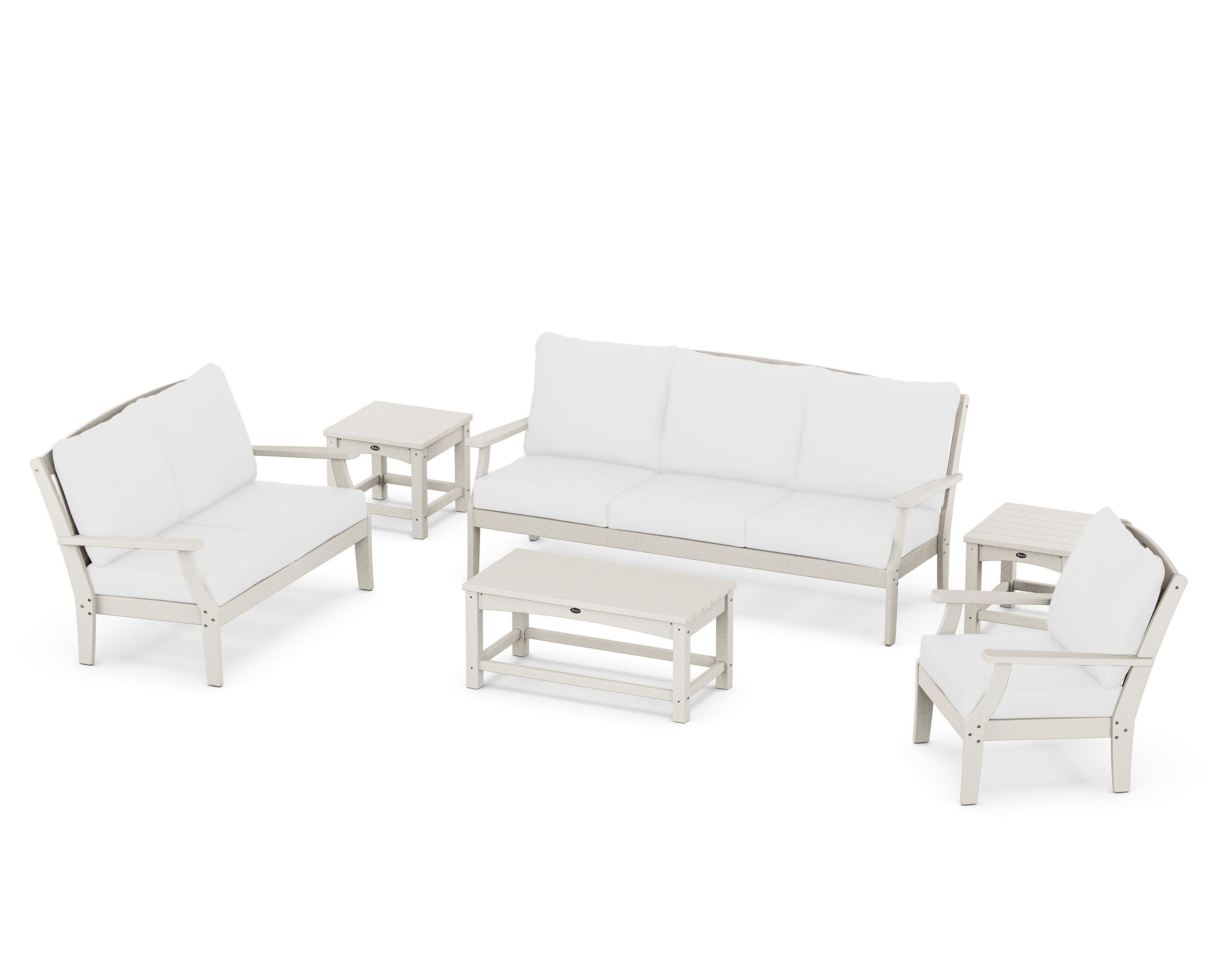 Yacht Club 6-Piece Deep Seating Set in Sand Castle / Natural