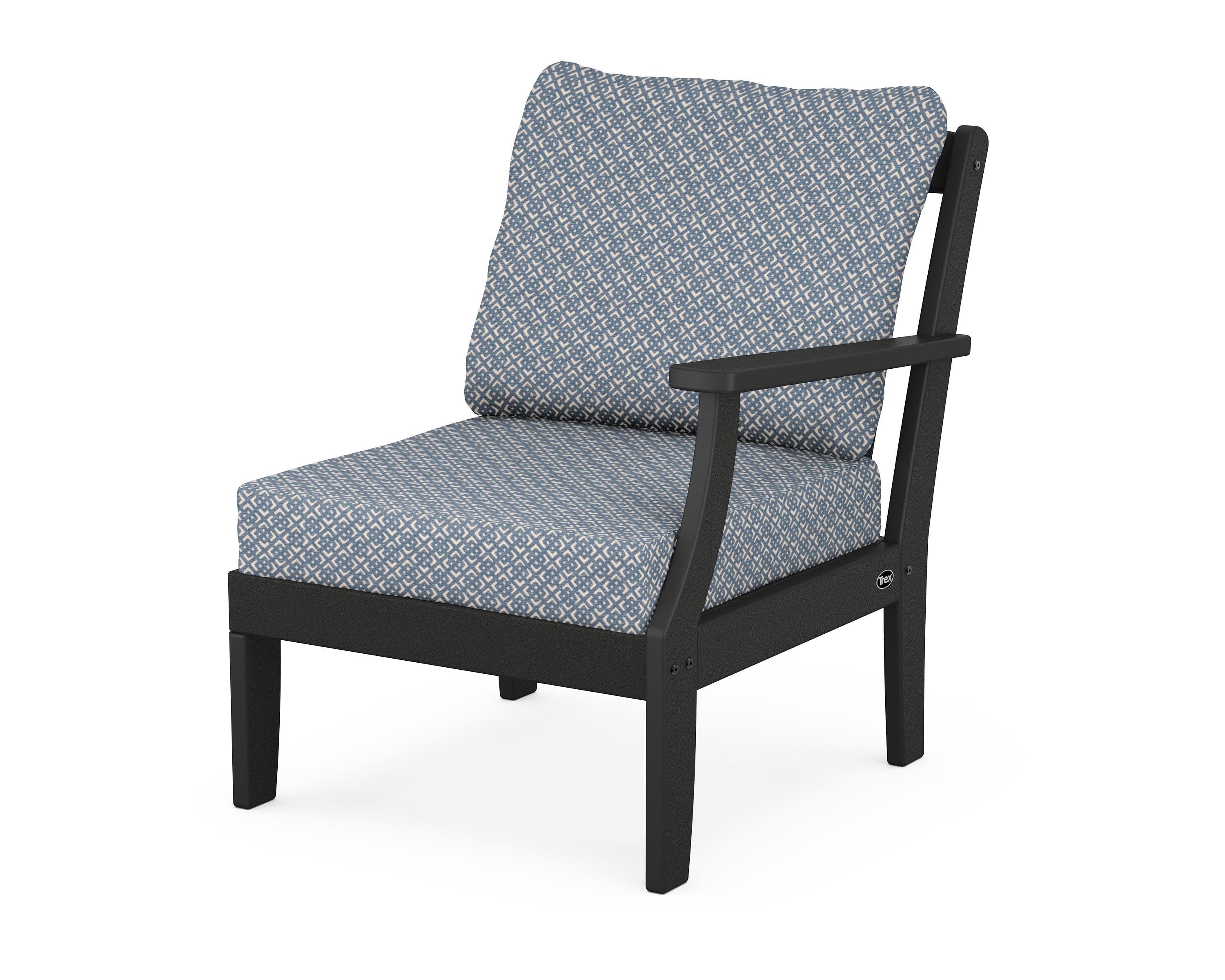 Yacht Club Modular Right Arm Chair in Charcoal Black / Hopscotch