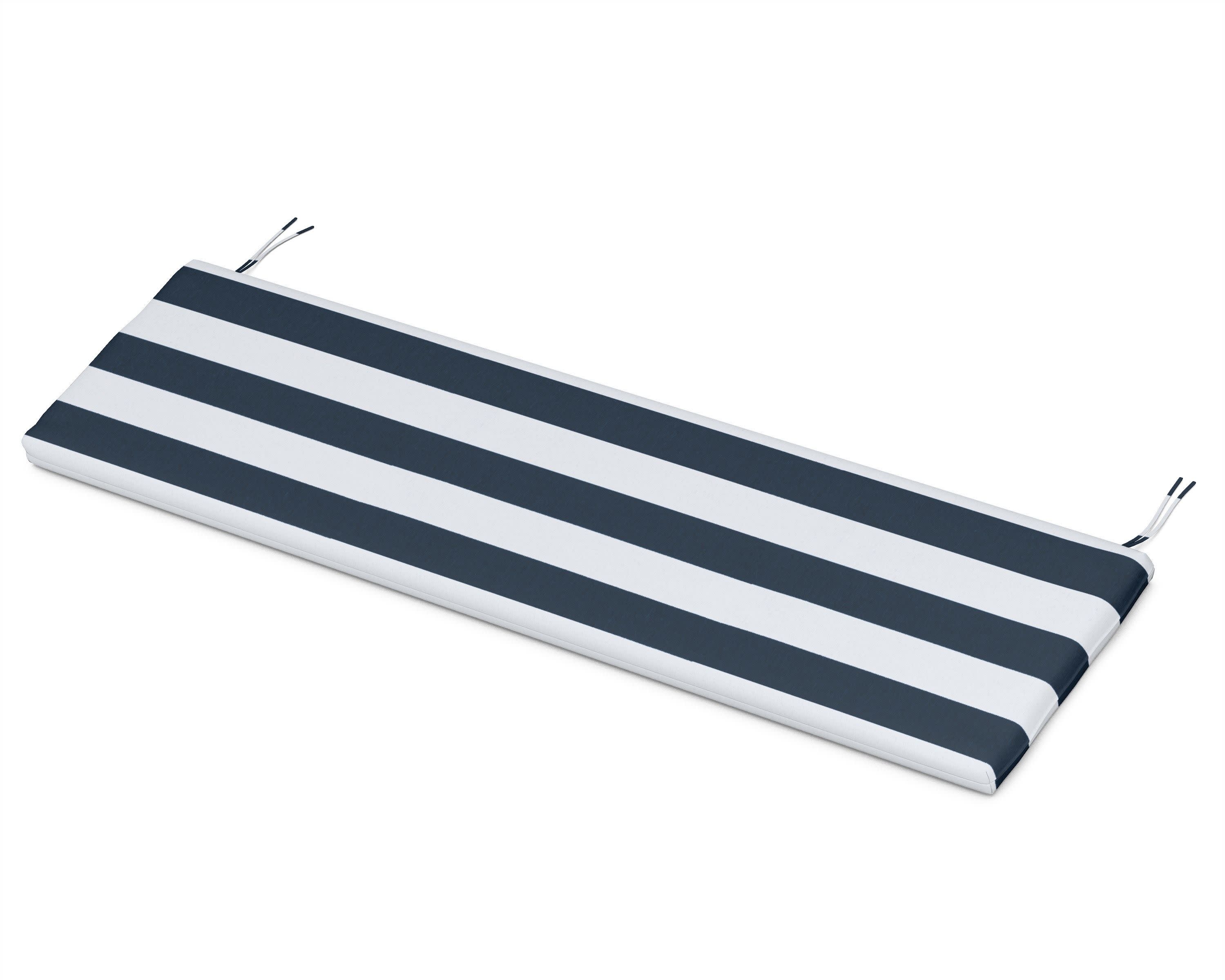 Bench Seat Cushion - 18.5"D x 55.5"W x 2.5"H in Cabana Stripe Marine Indigo