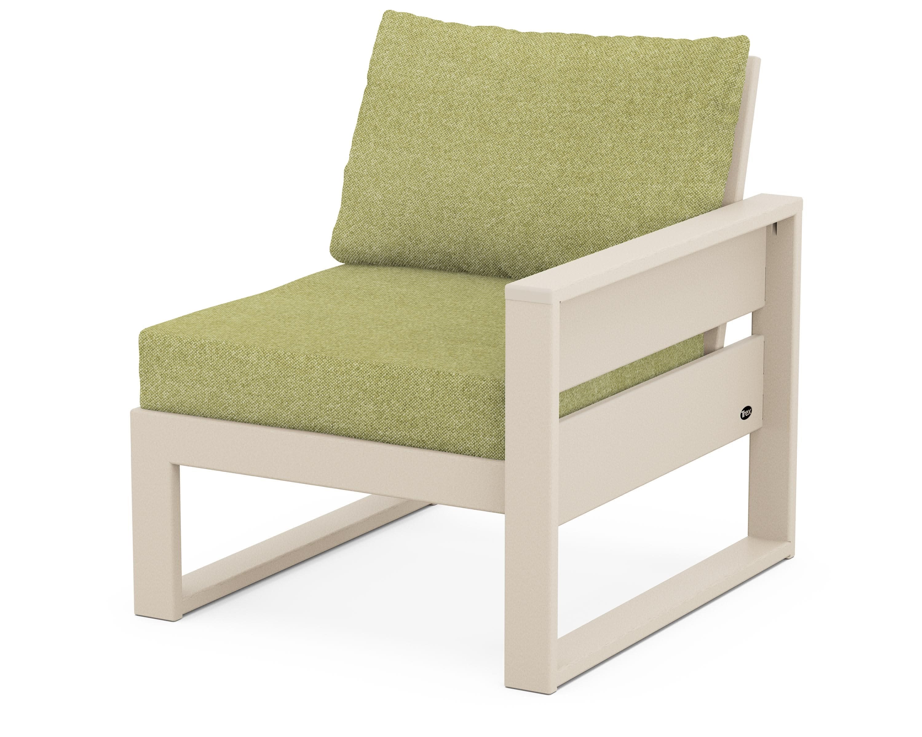 Eastport Modular Right Arm Chair in Sand Castle / Chartreuse Boucle