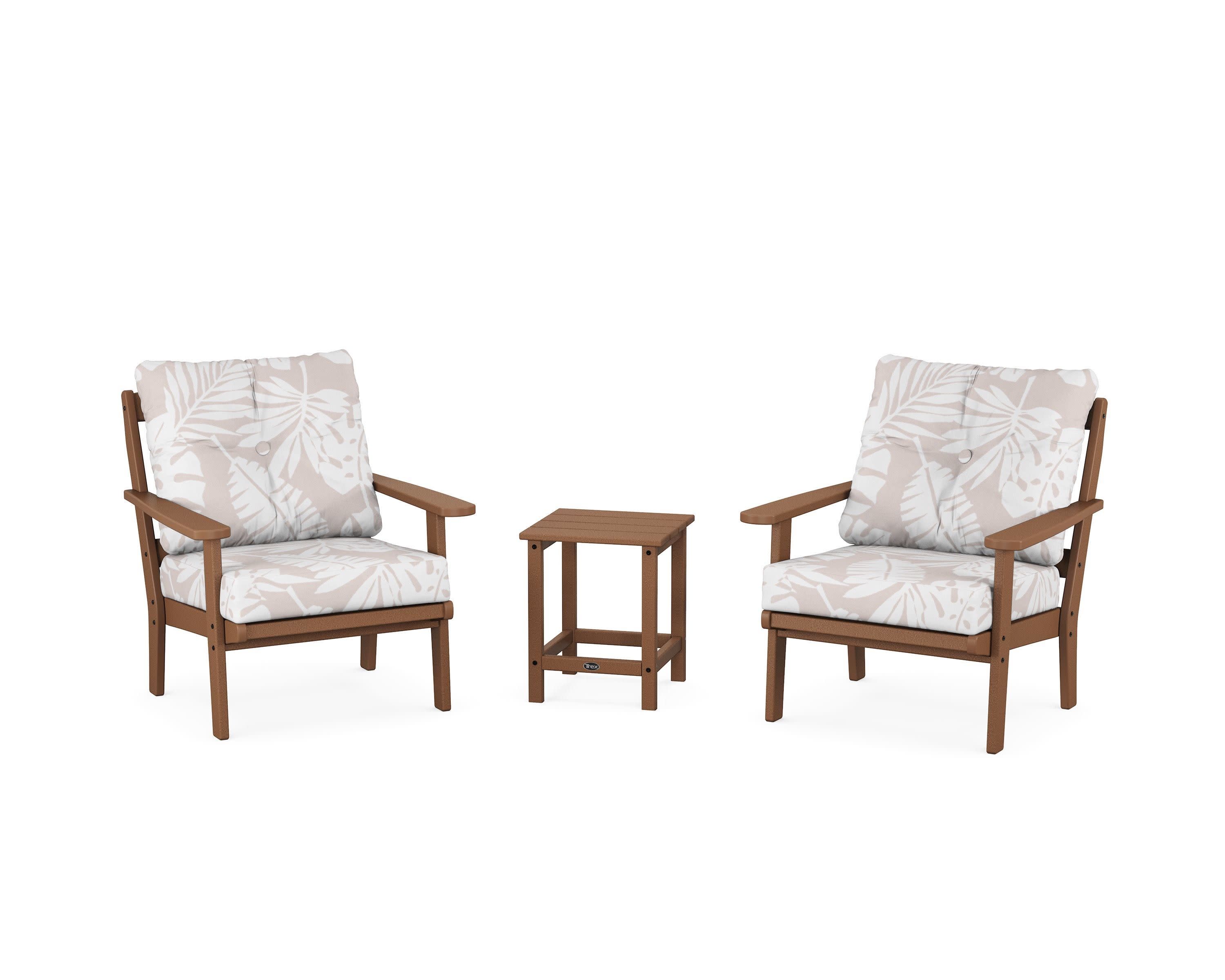 Cape Cod 3-Piece Deep Seating Set in Tree House / Leaf Dune Burlap