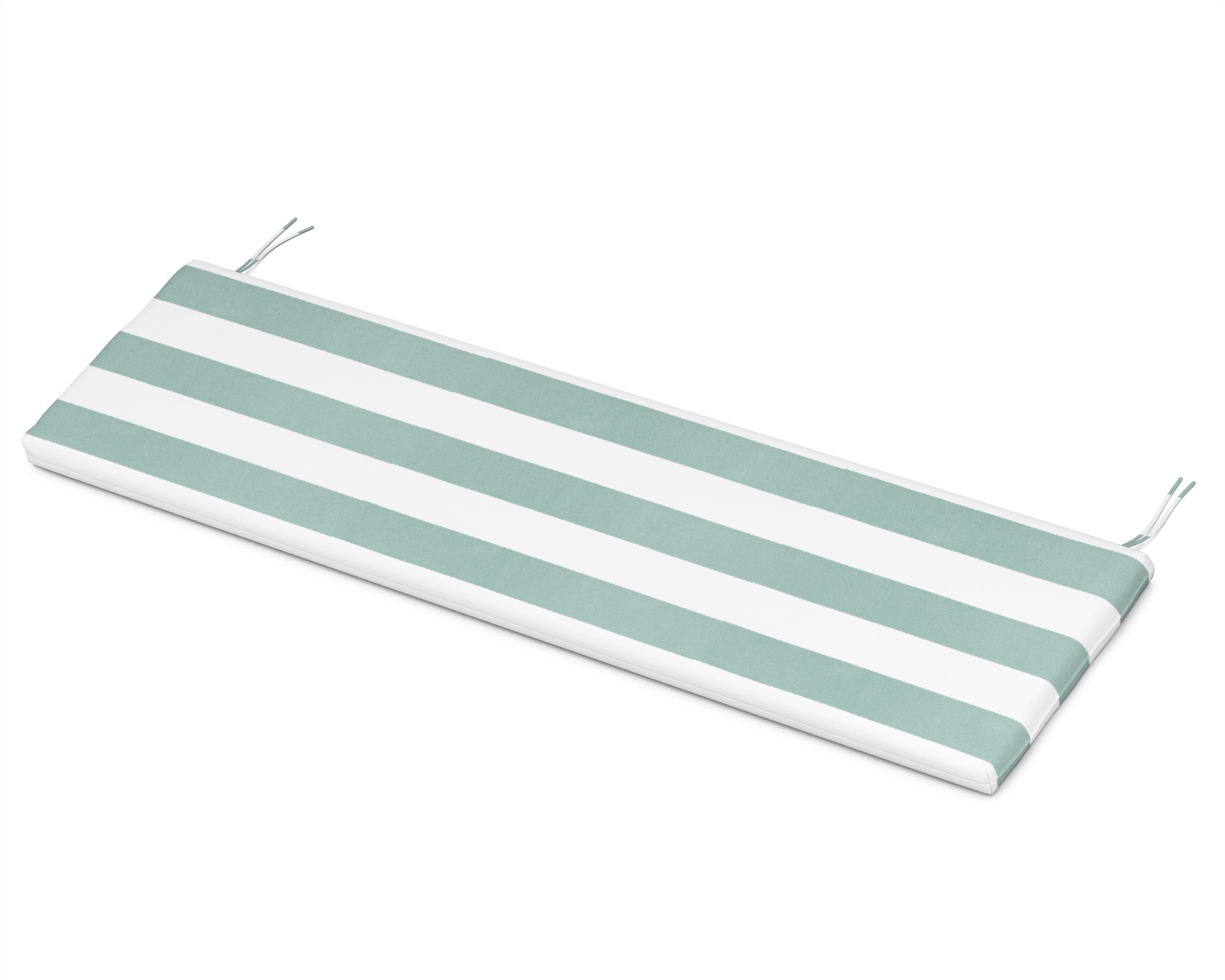 Bench Seat Cushion - 18.5"D x 55.5"W x 2.5"H in Cabana Stripe Glacier Spa