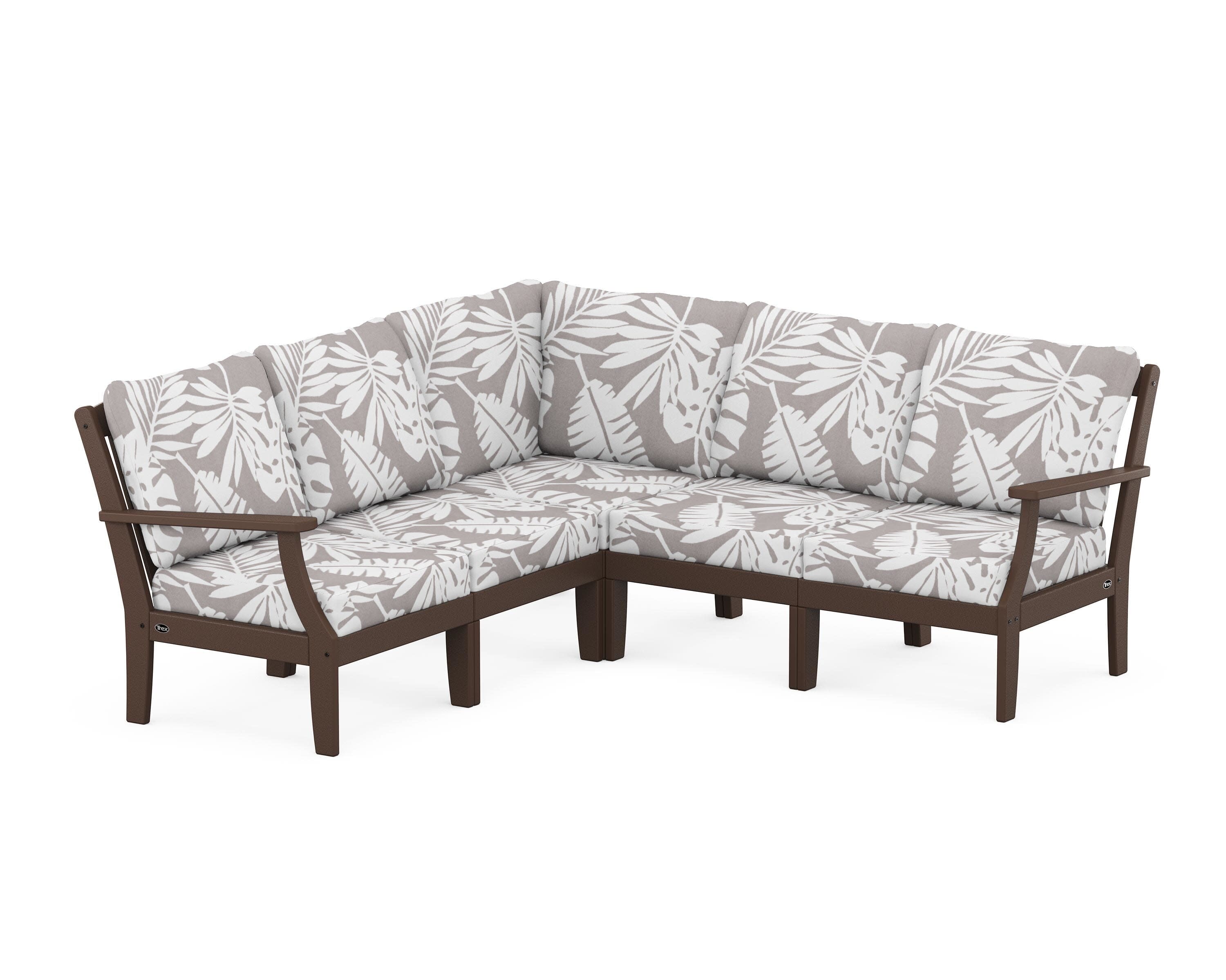 Yacht Club Modular 5-Piece Deep Seating Set in Vintage Lantern / Leaf Grey Mist