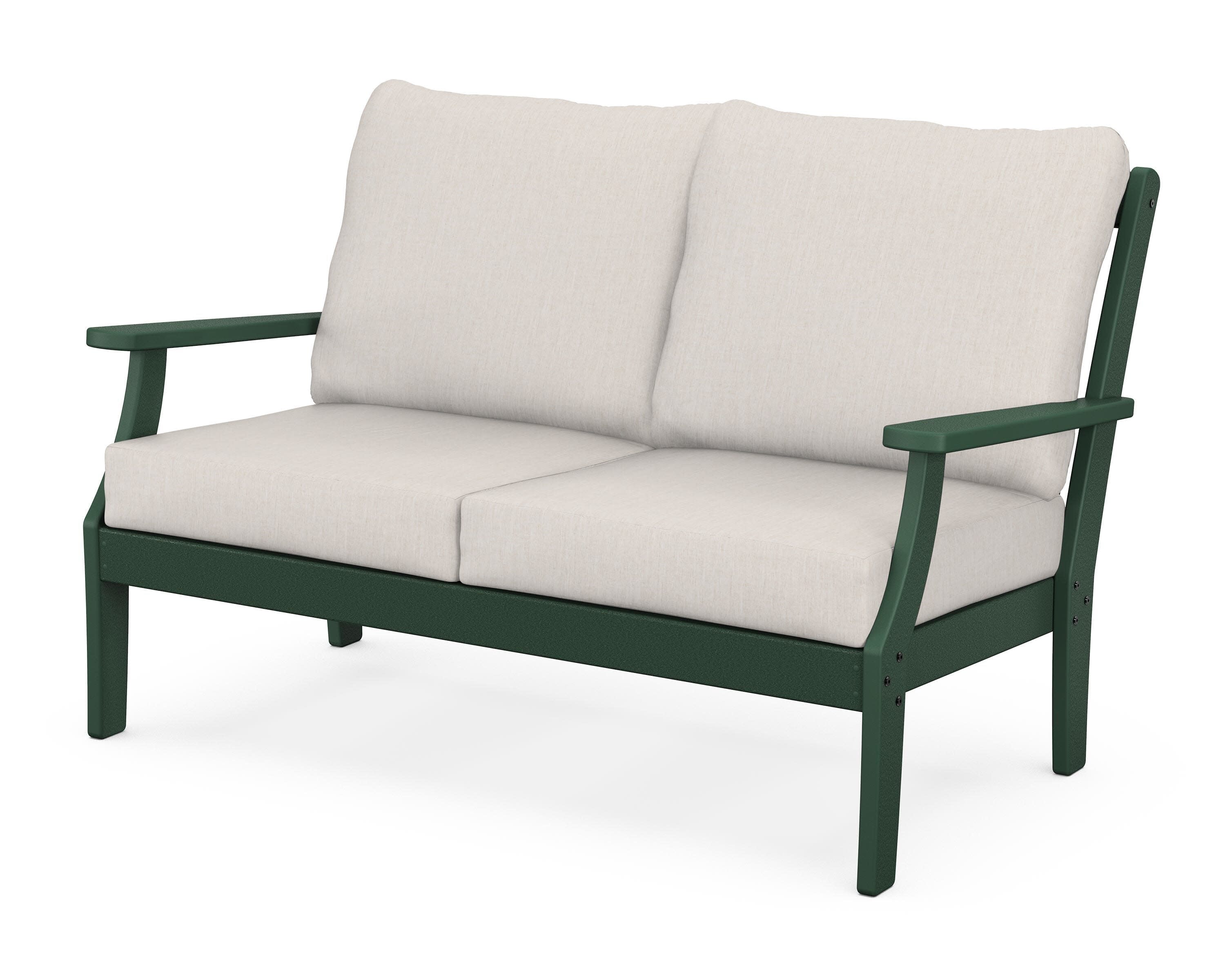 Yacht Club Deep Seating Loveseat in Rainforest Canopy / Cast Ash