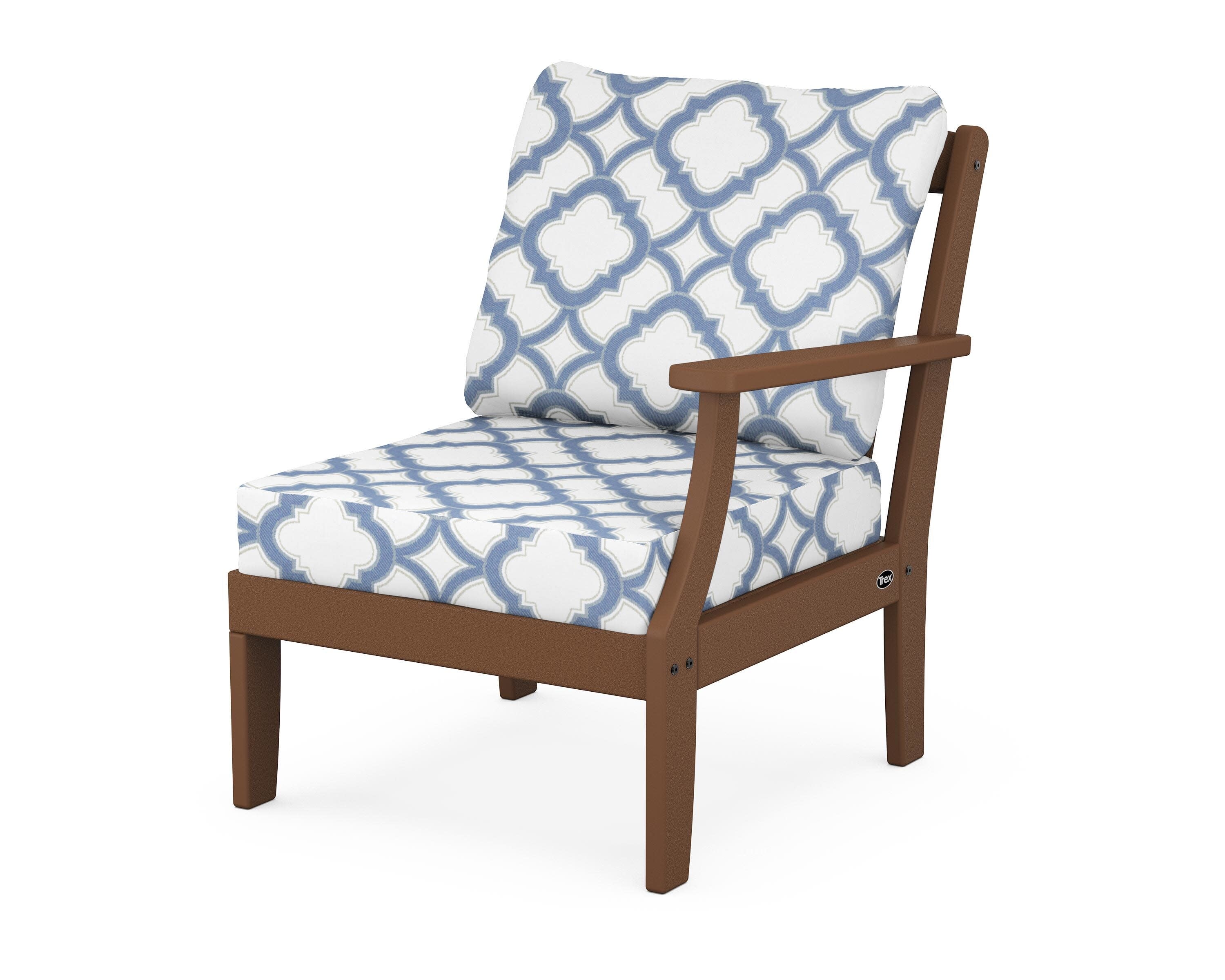 Yacht Club Modular Right Arm Chair in Tree House / Trellis Sky Blue