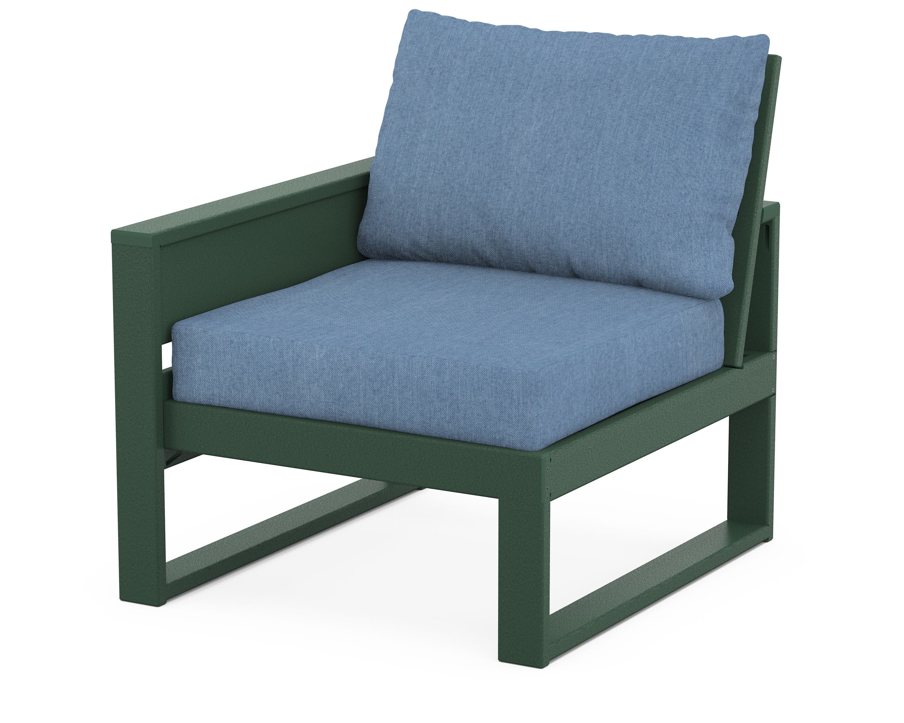 Eastport Modular Left Arm Chair in Rainforest Canopy / Sky Blue