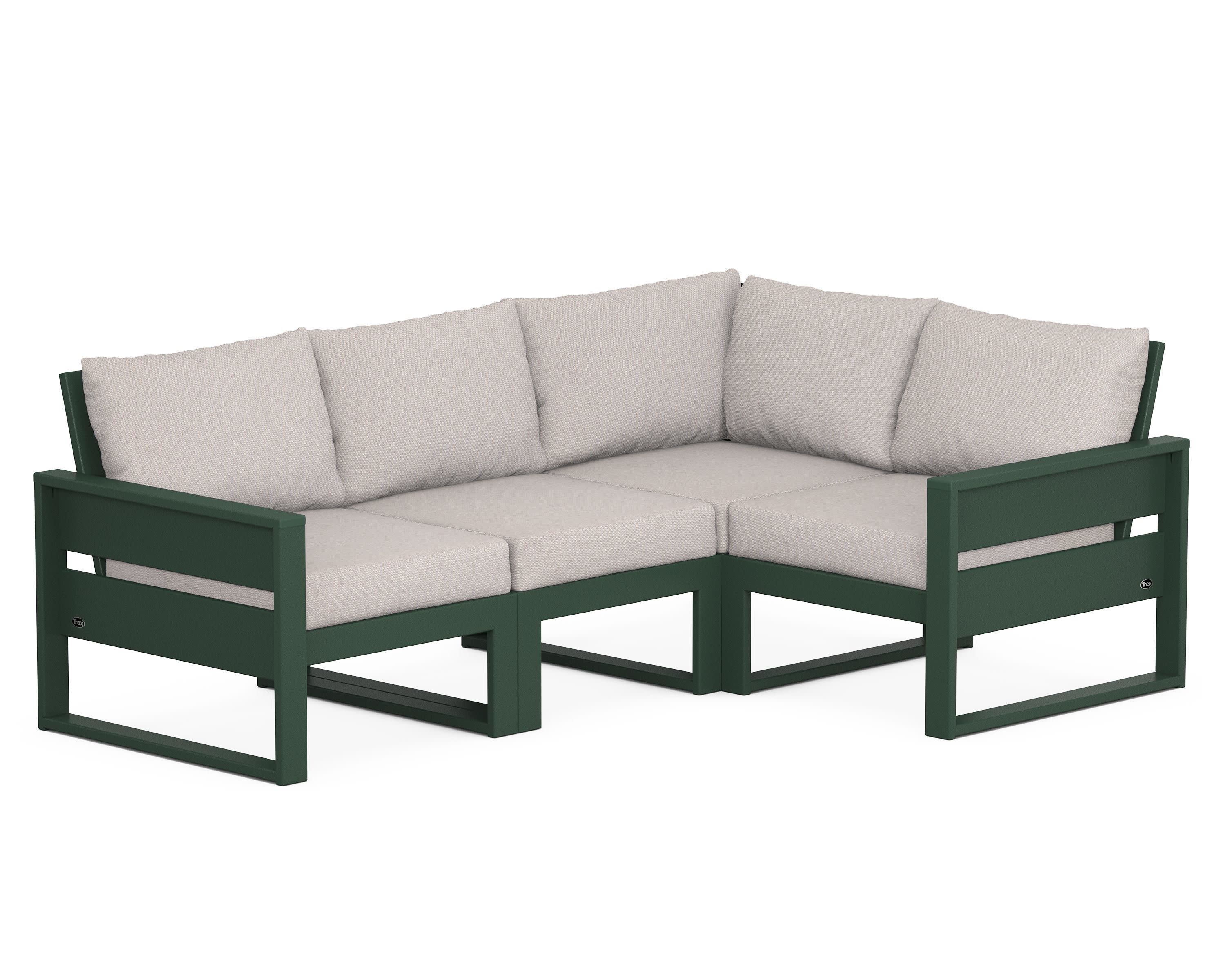 Eastport 4- Piece Sectional in Rainforest Canopy / Dune Burlap