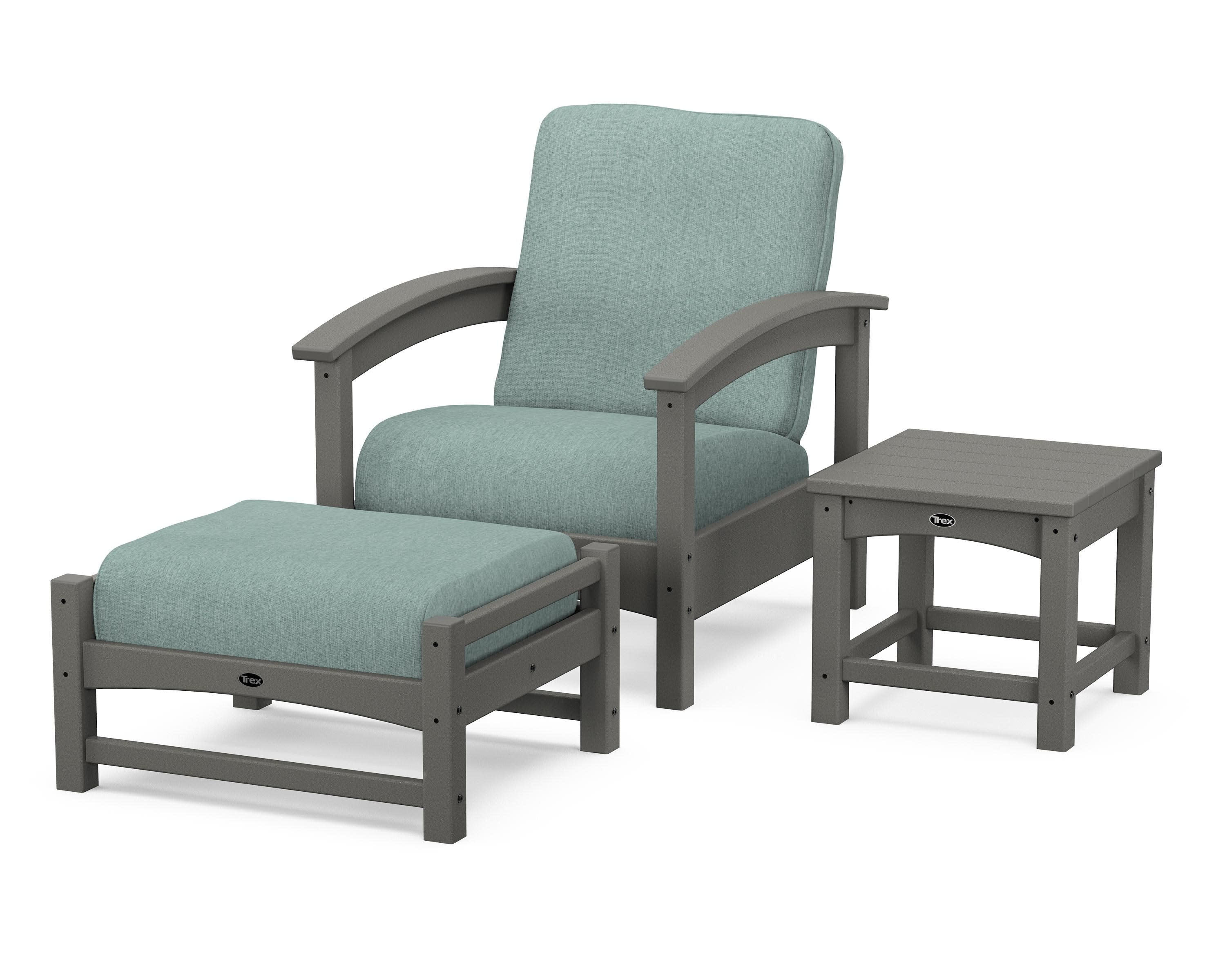 Rockport 3-Piece Deep Seating Set in Stepping Stone / Glacier Spa