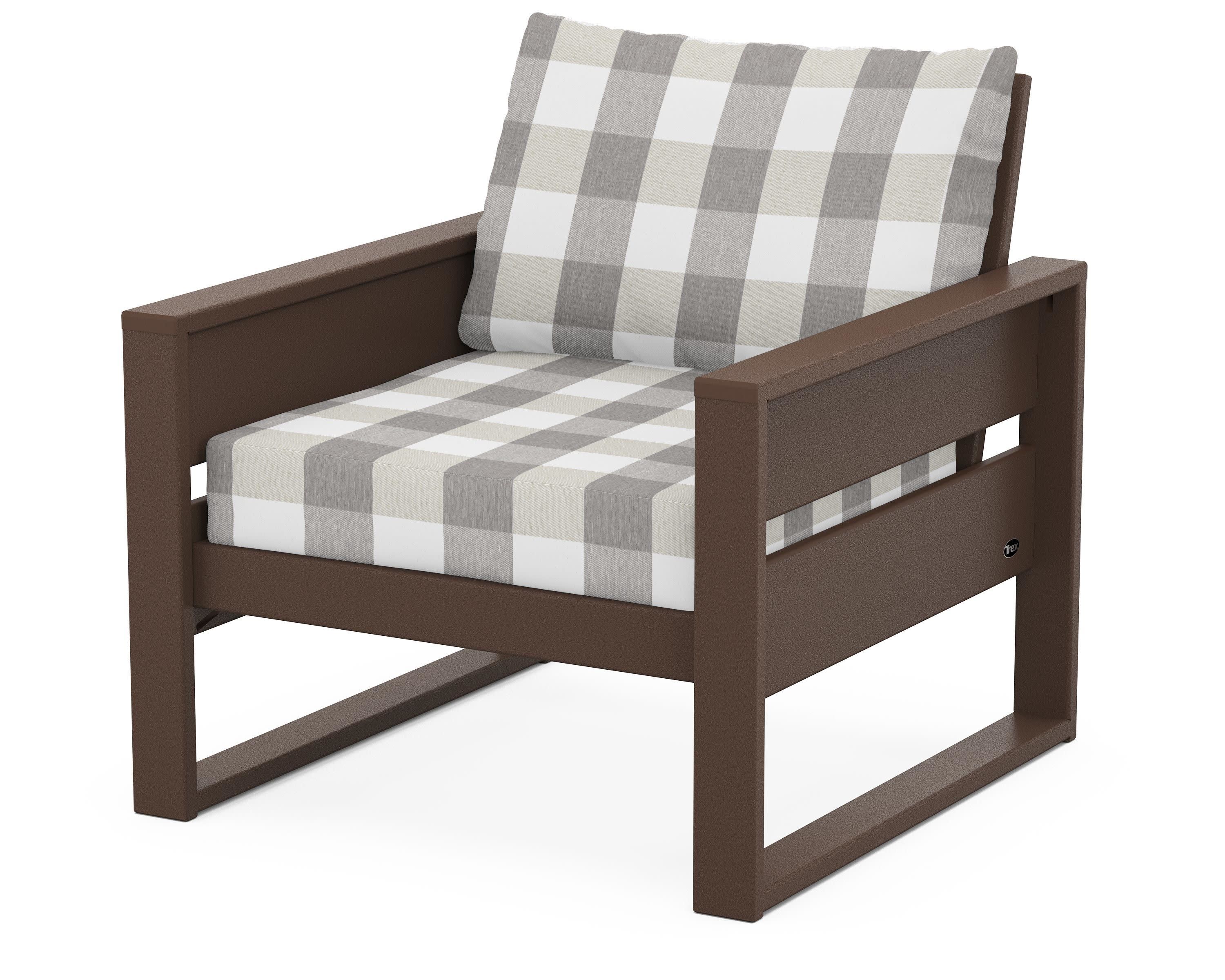 Eastport Club Chair in Vintage Lantern / Buffalo Plaid Grey Mist