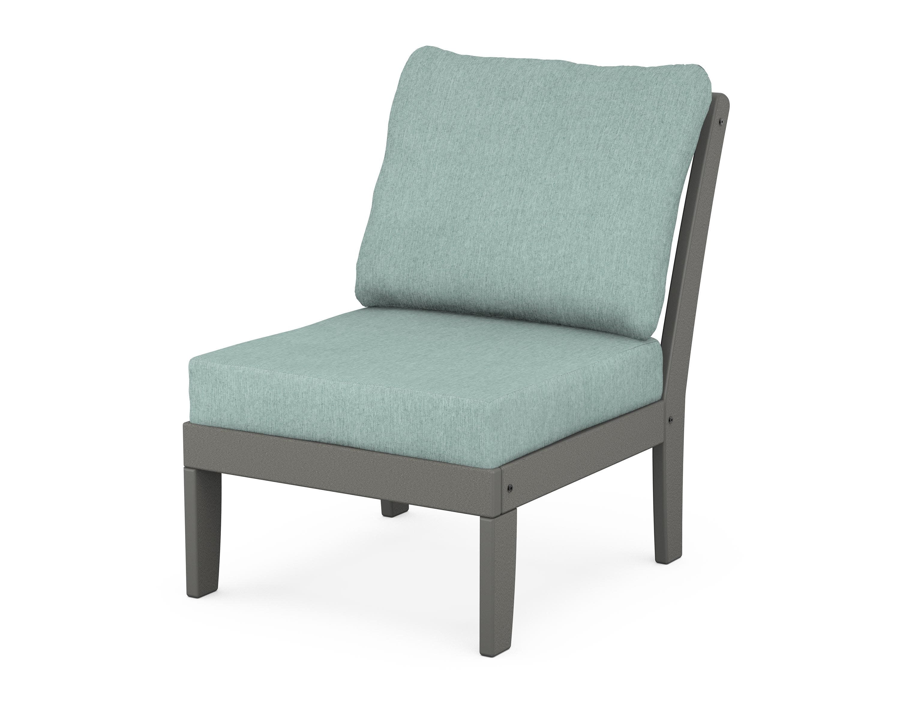 Yacht Club Modular Armless Chair in Stepping Stone / Glacier Spa