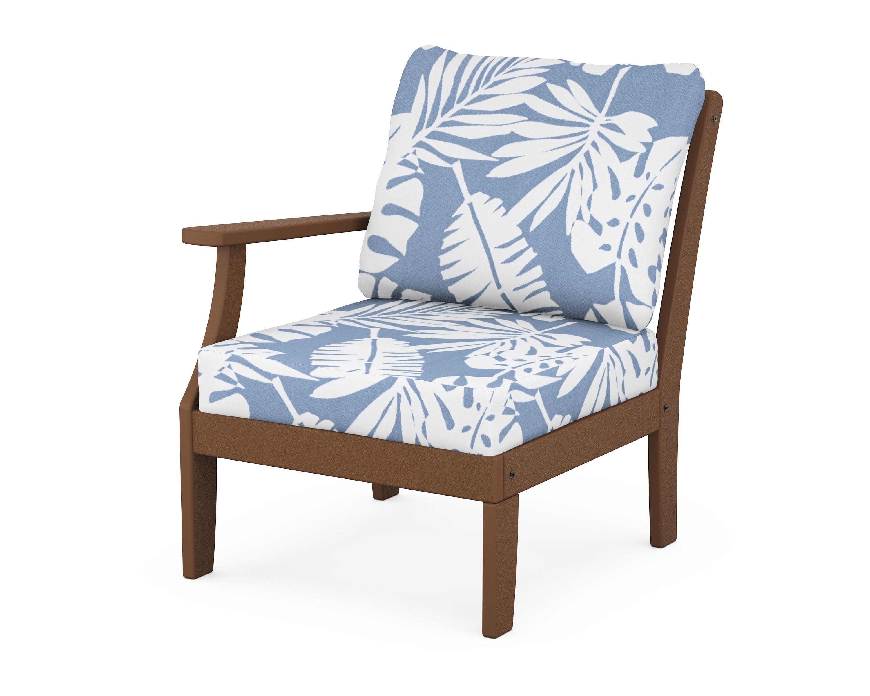Yacht Club Modular Left Arm Chair in Tree House / Leaf Sky Blue