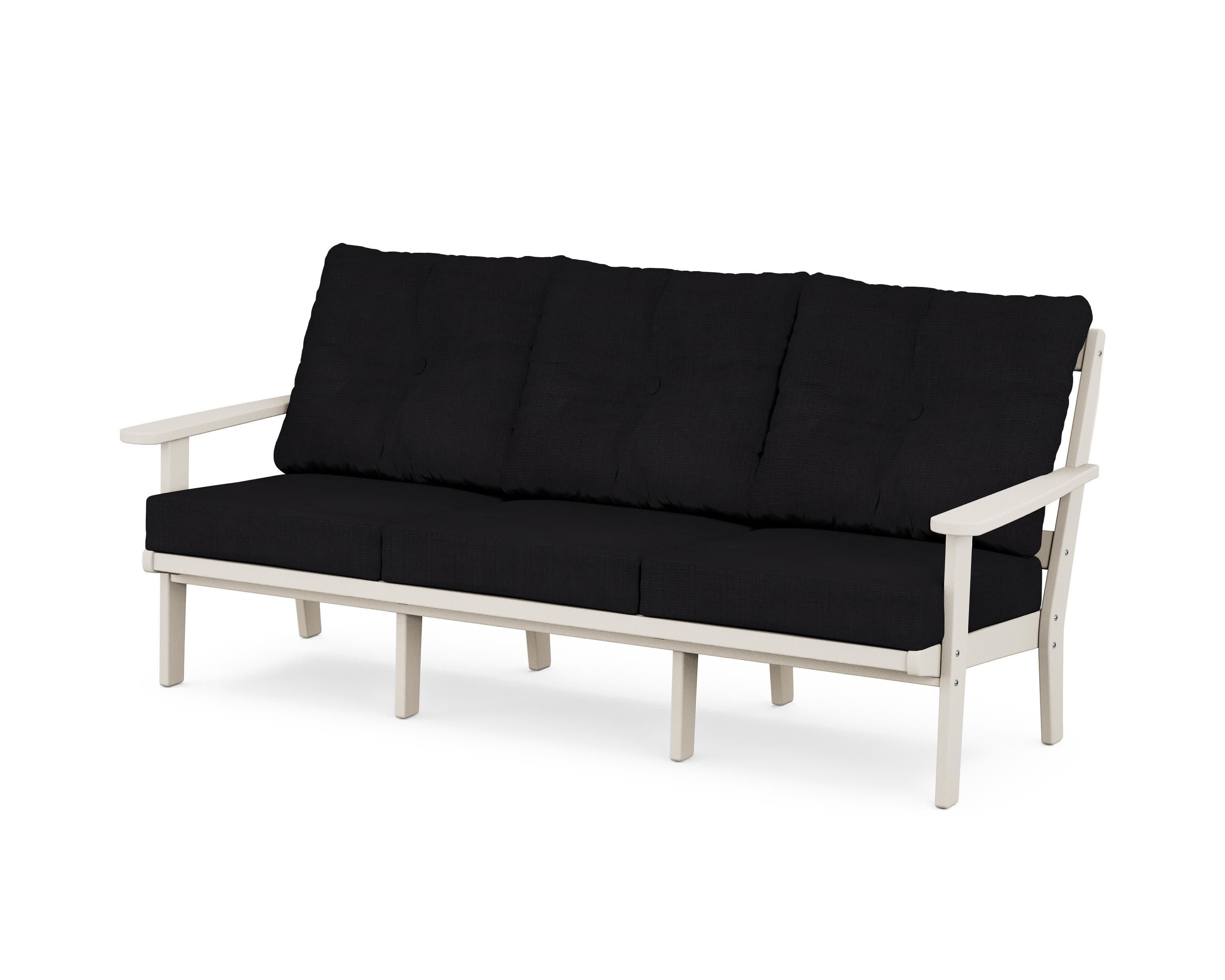 Cape Cod Deep Seating Sofa in Sand Castle / Midnight Linen