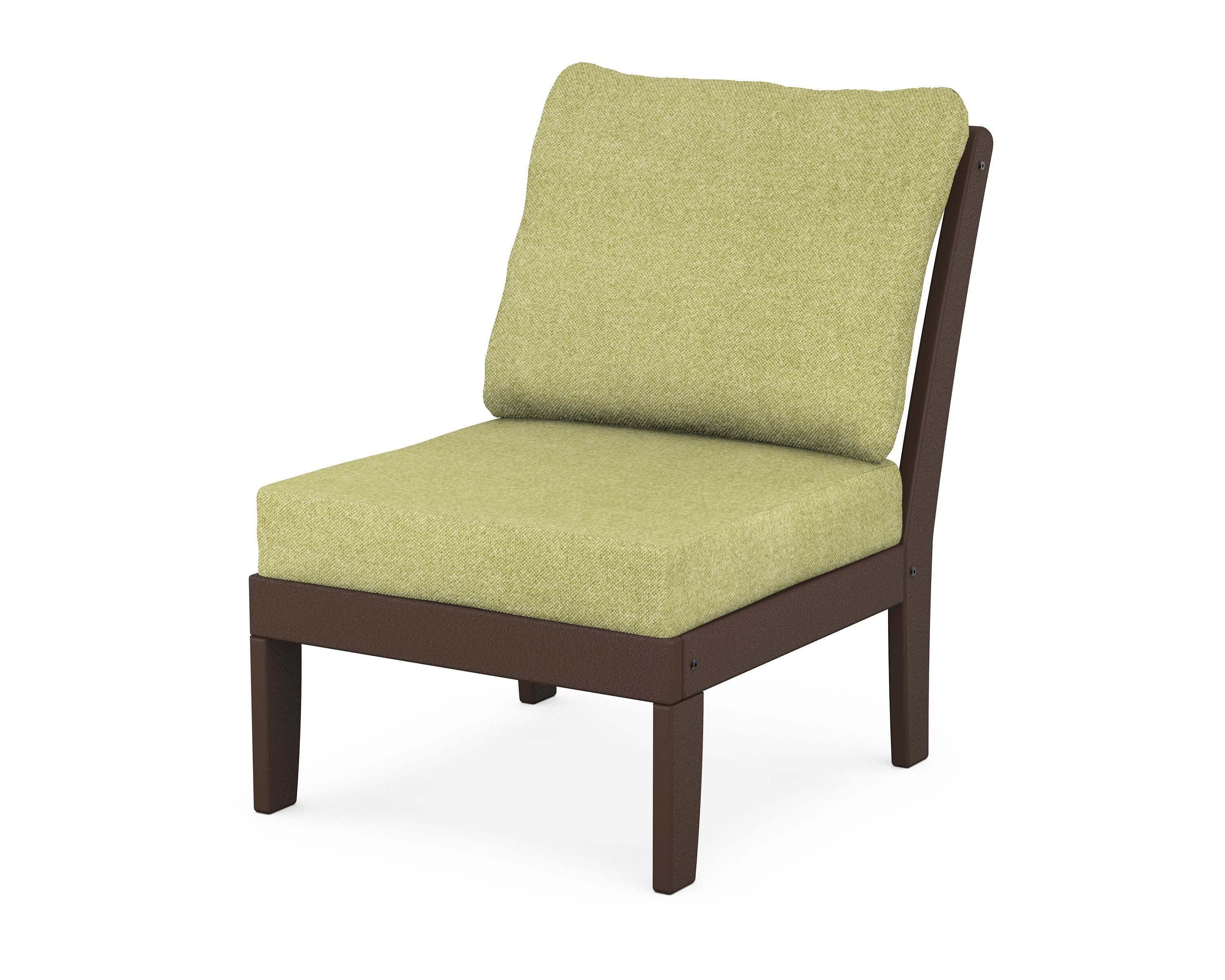 Yacht Club Modular Armless Chair in Vintage Lantern / Chartreuse Boucle