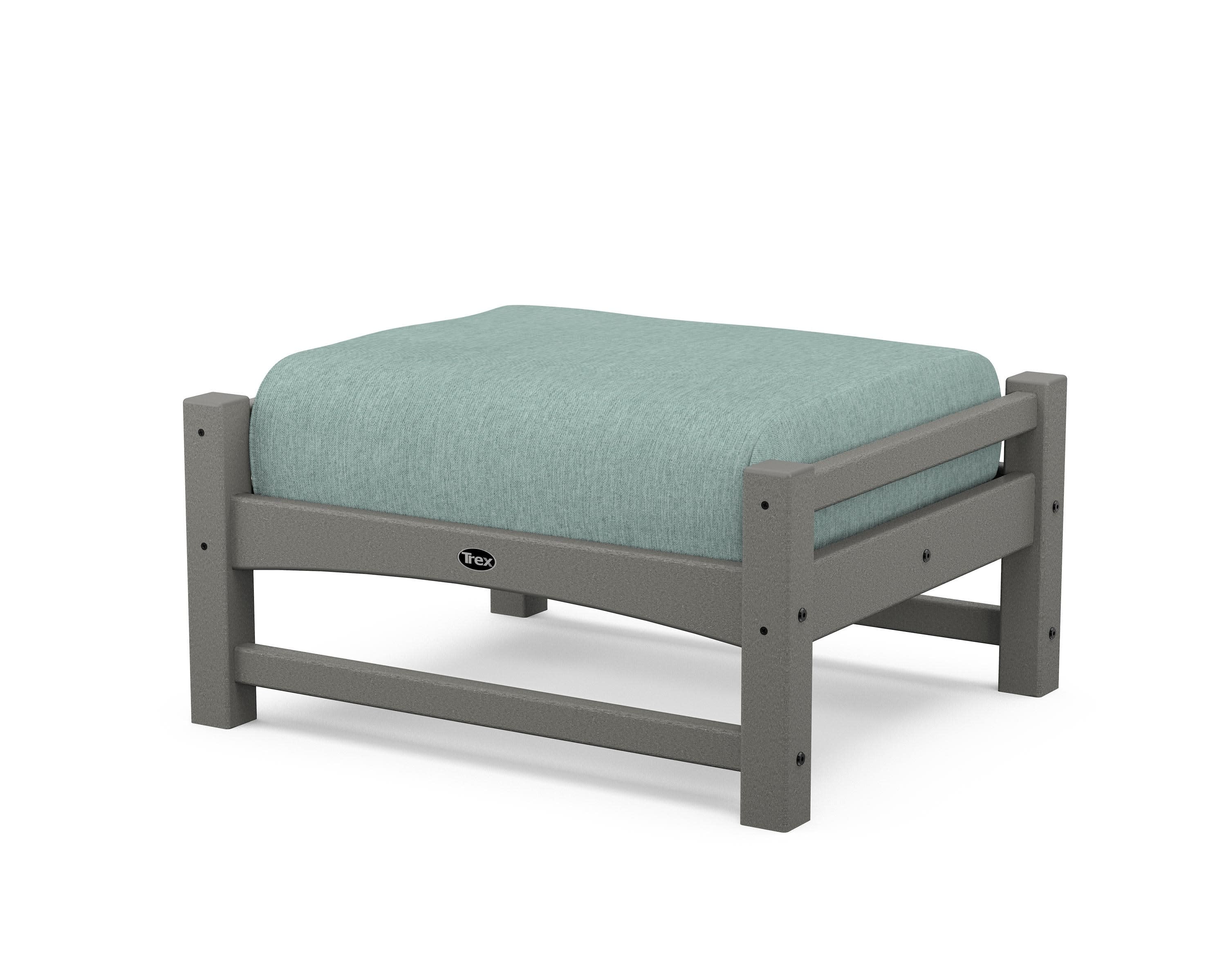 Rockport Club Ottoman in Stepping Stone / Glacier Spa