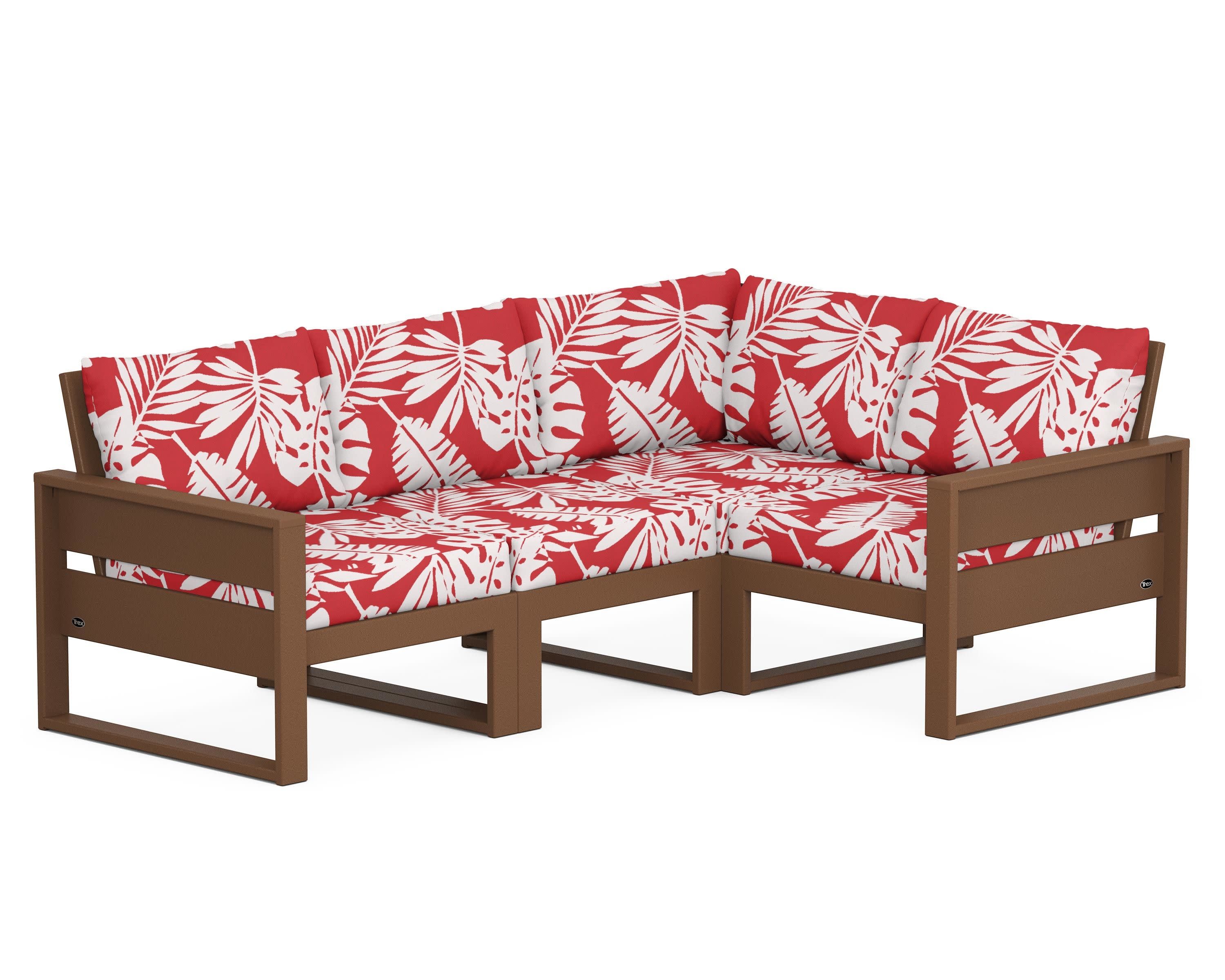 Eastport 4- Piece Sectional in Tree House / Leaf Crimson