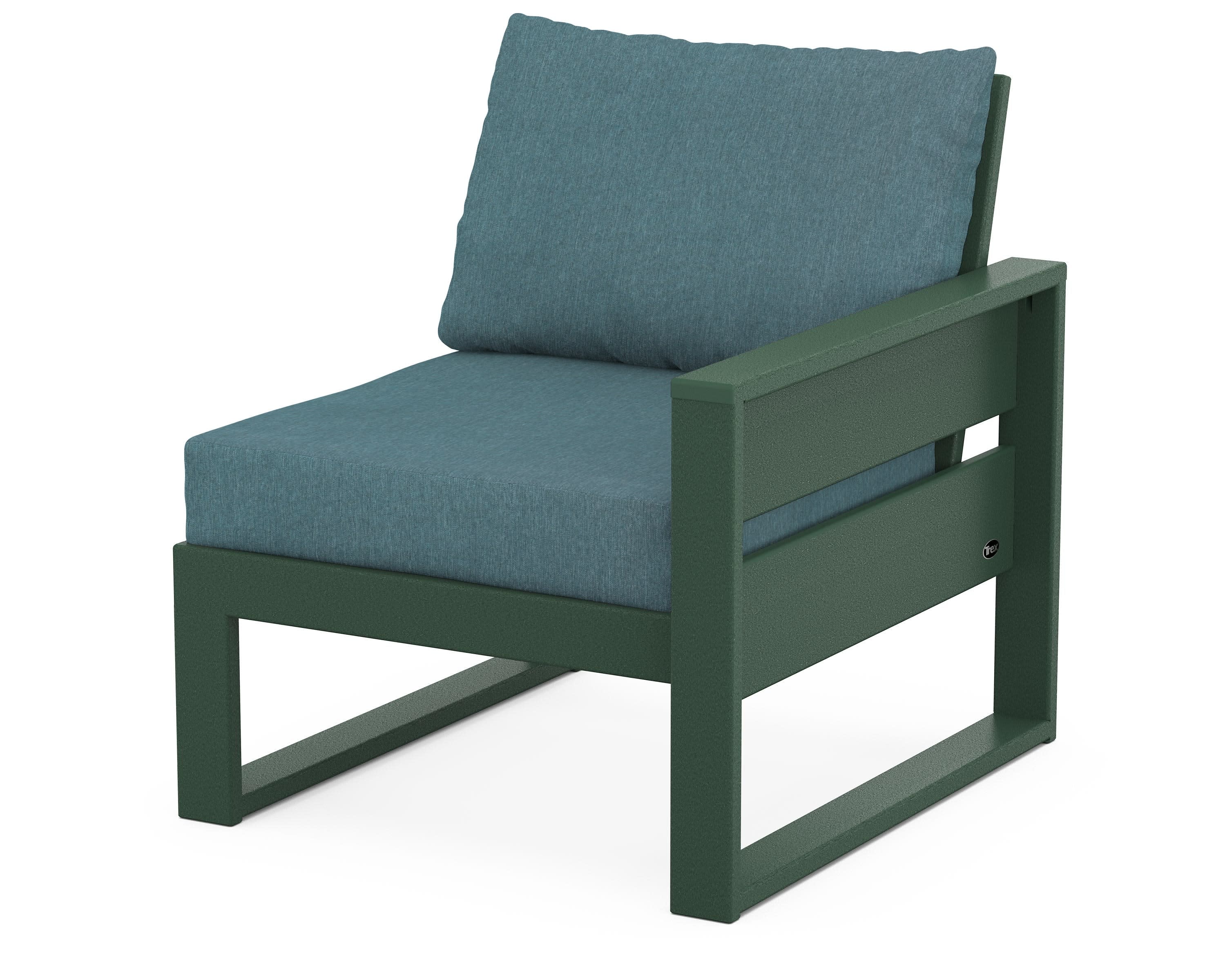 Eastport Modular Right Arm Chair in Rainforest Canopy / Ocean Teal