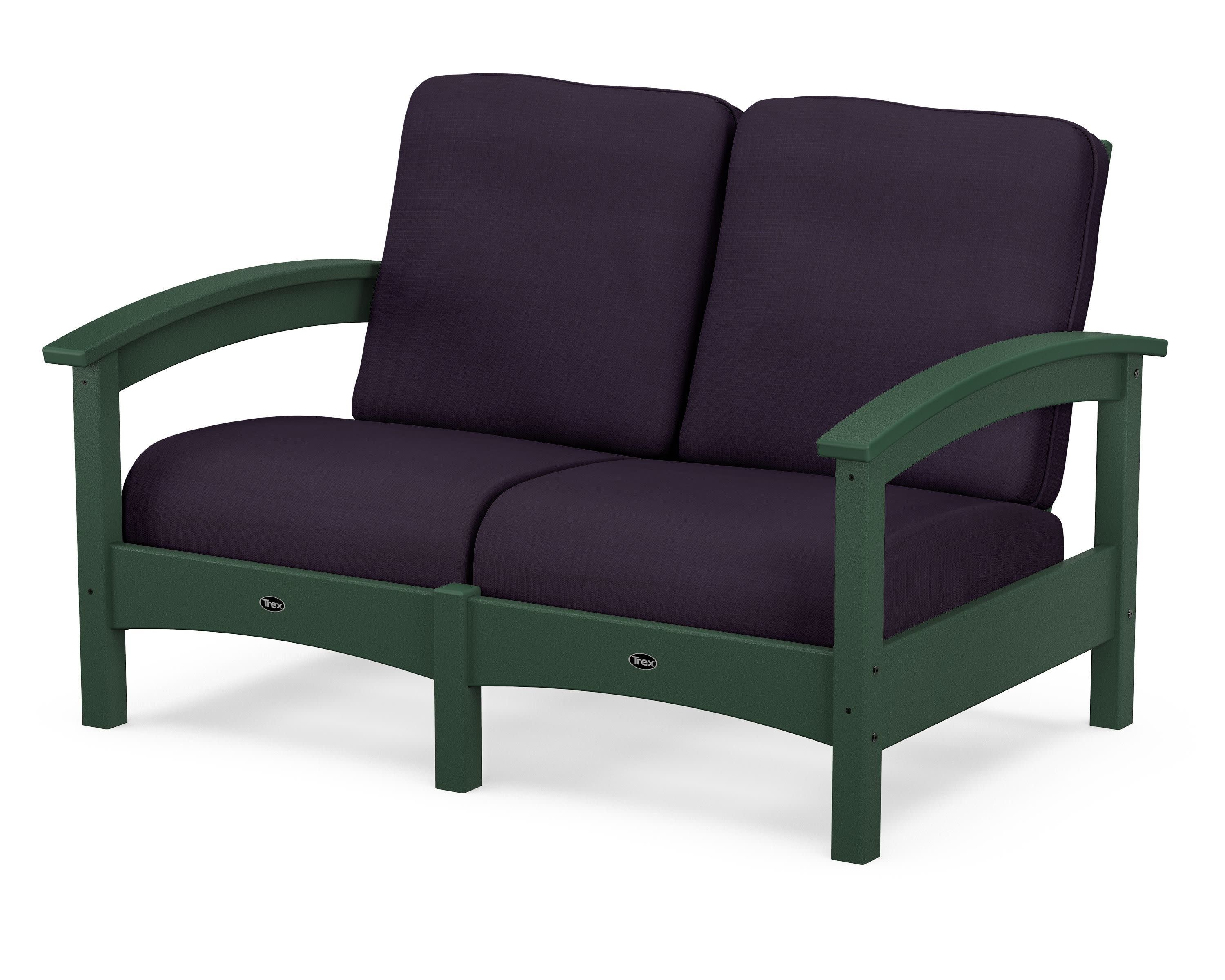 Rockport Club Loveseat in Rainforest Canopy / Navy Linen