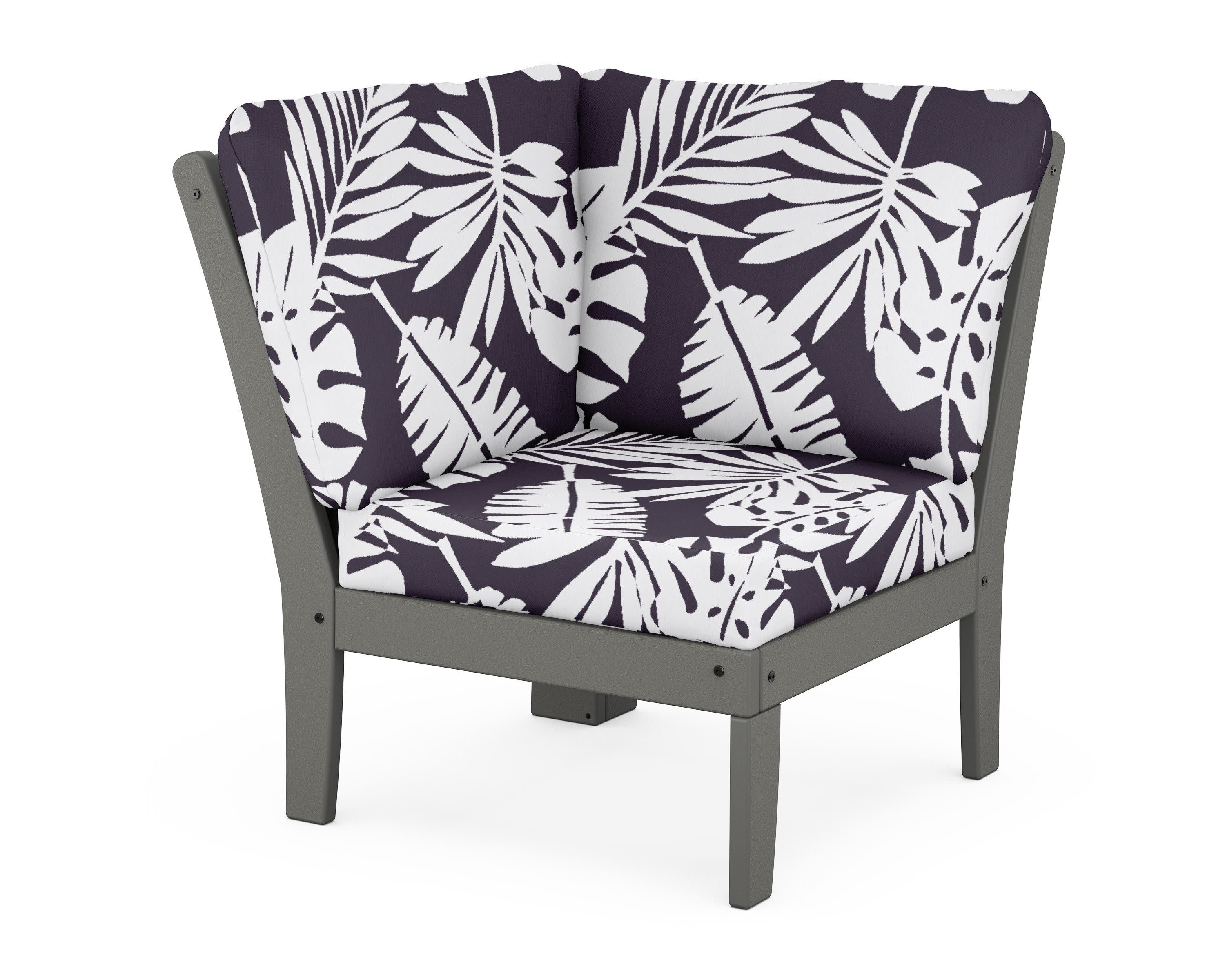 Yacht Club Modular Corner Chair in Stepping Stone / Leaf Navy