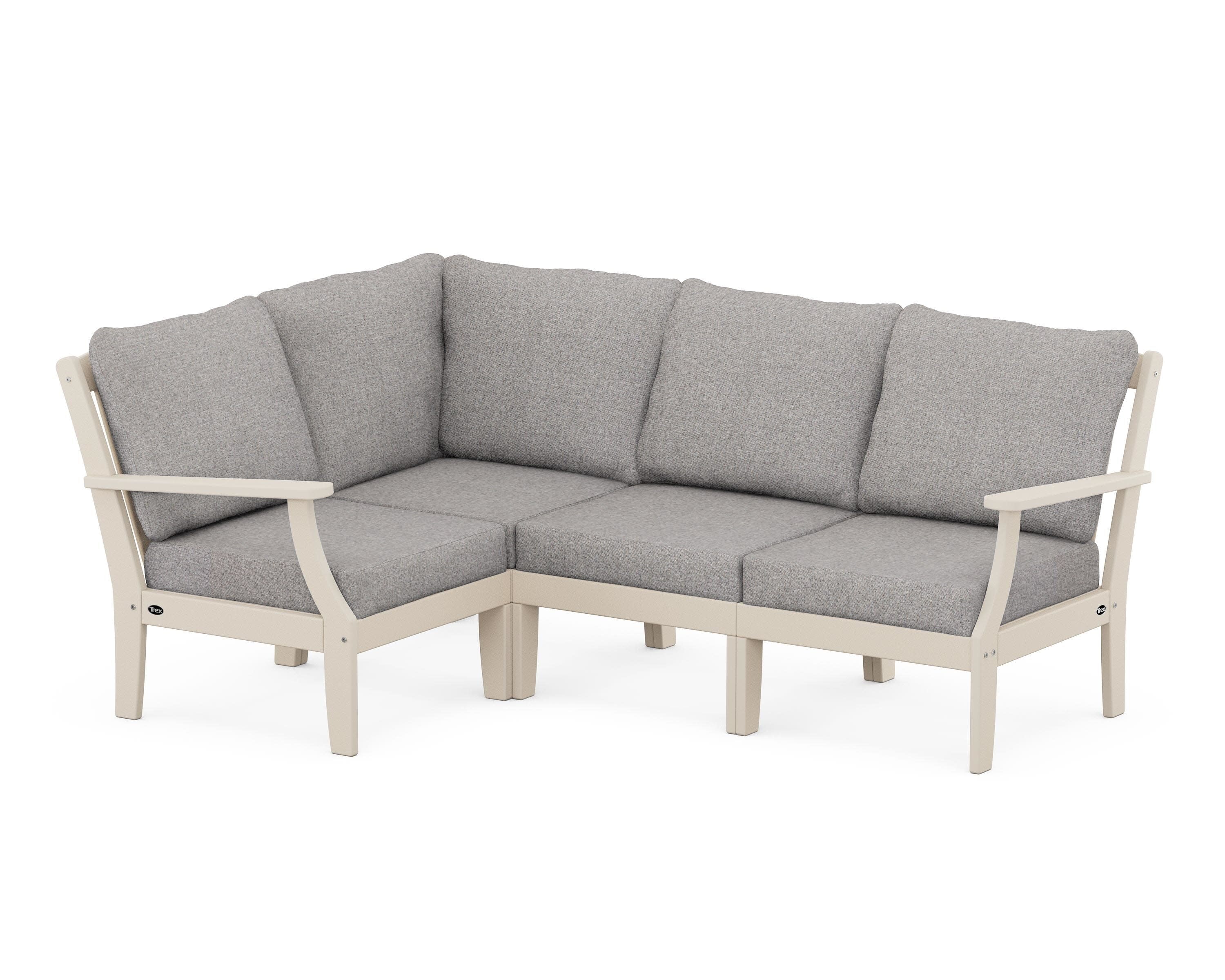 Yacht Club Modular 4-Piece Deep Seating Set in Sand Castle / Grey Mist