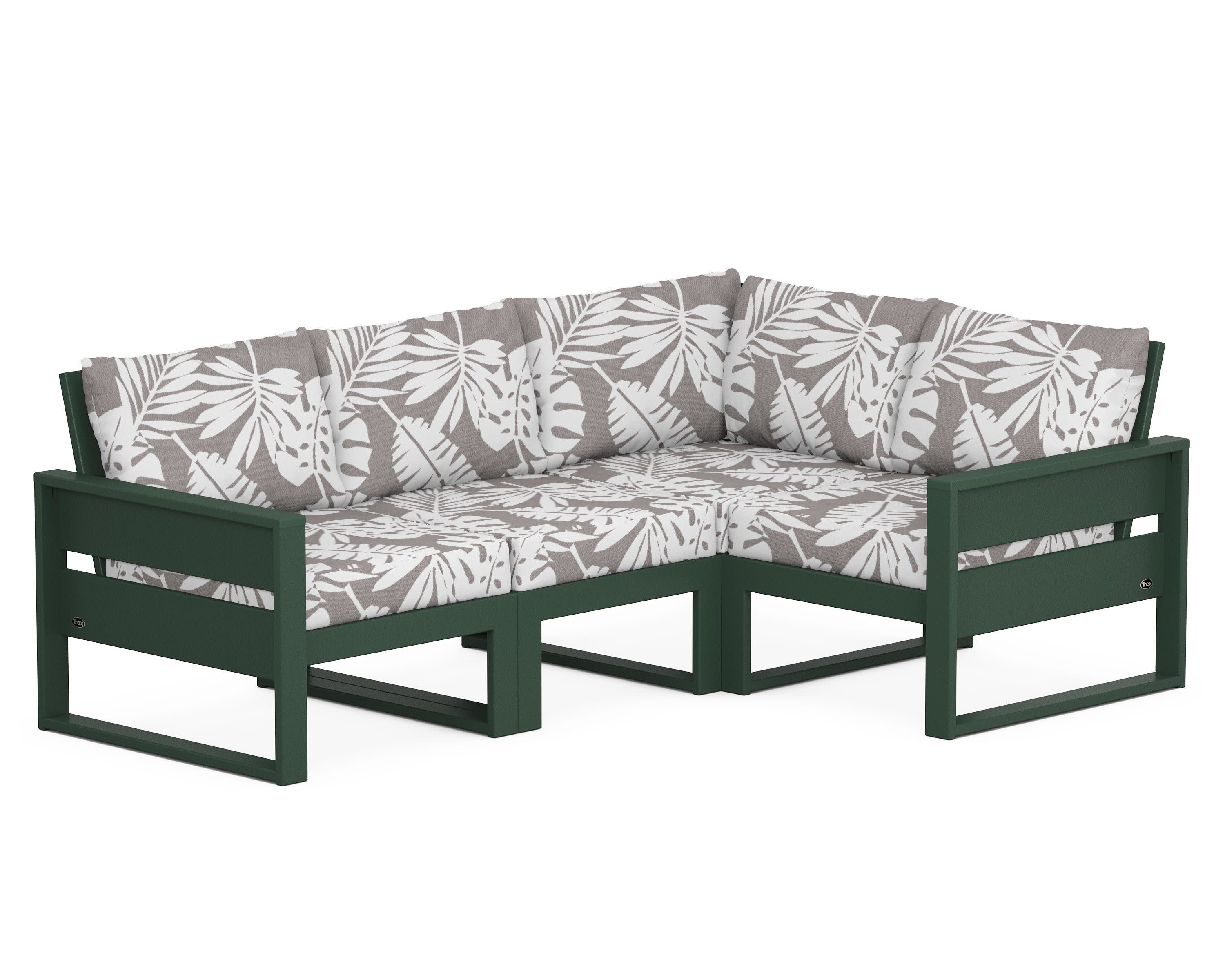 Eastport 4- Piece Sectional in Rainforest Canopy / Leaf Grey Mist