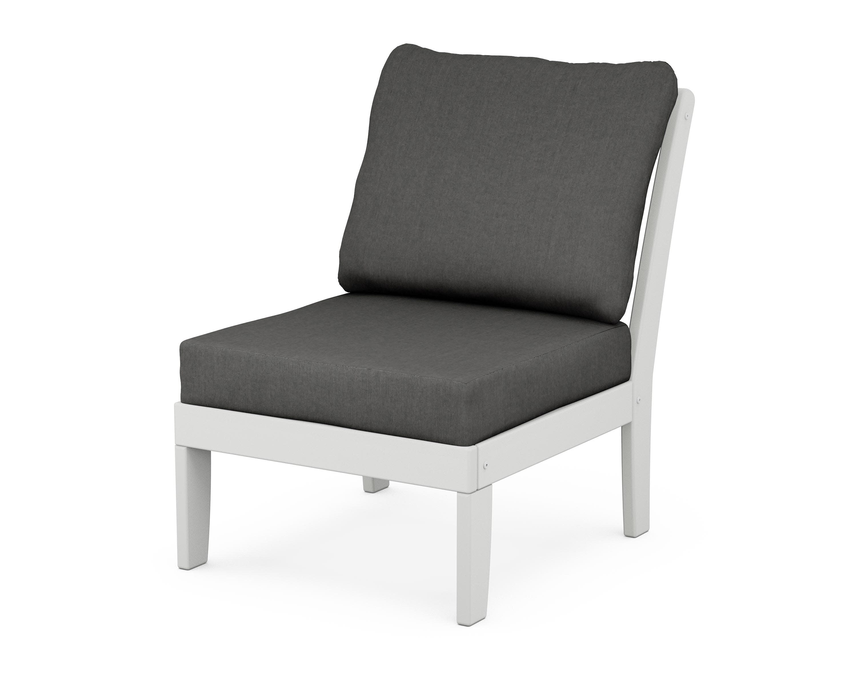 Yacht Club Modular Armless Chair in Classic White / Spectrum Carbon