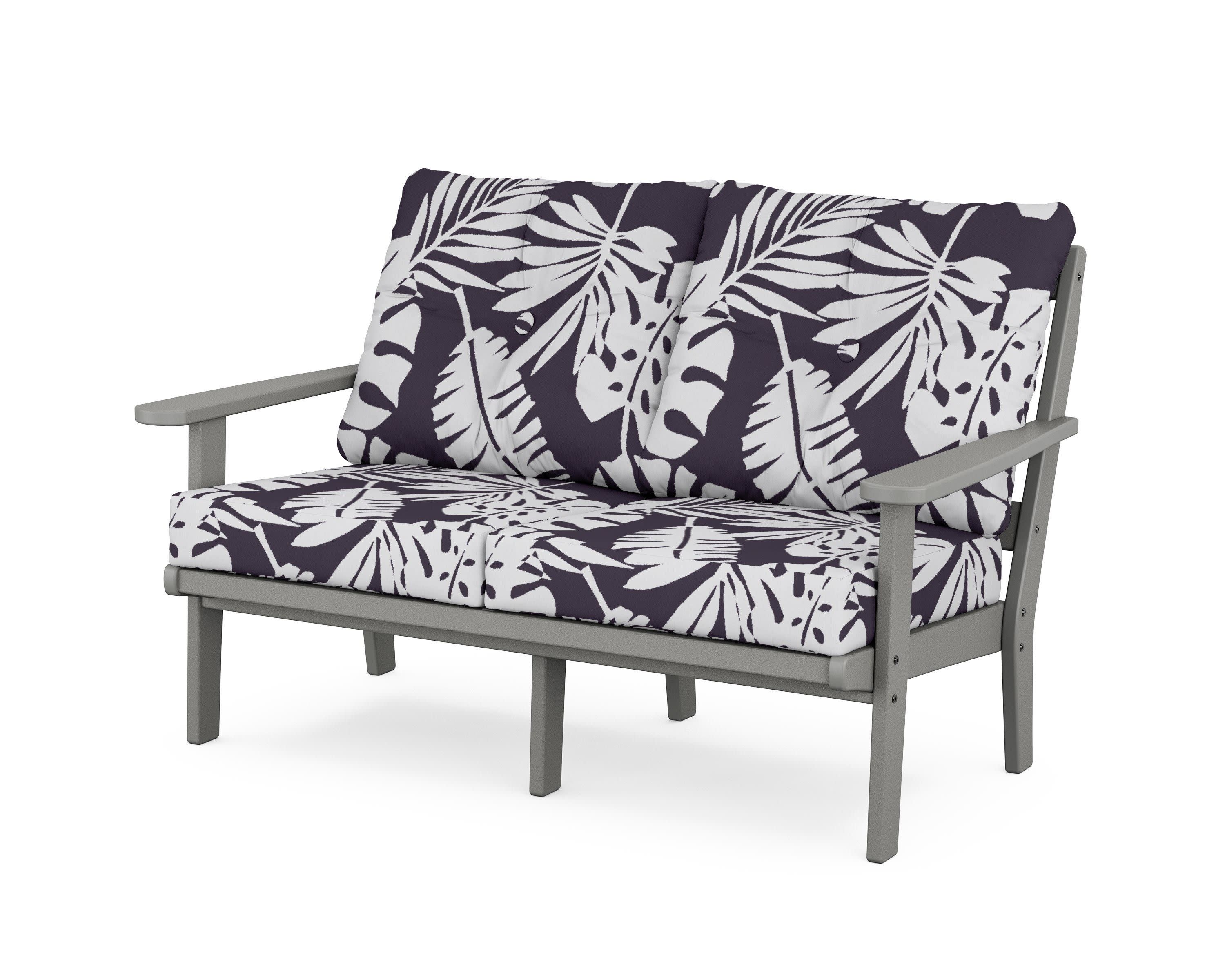 Cape Cod Deep Seating Loveseat in Stepping Stone / Leaf Navy