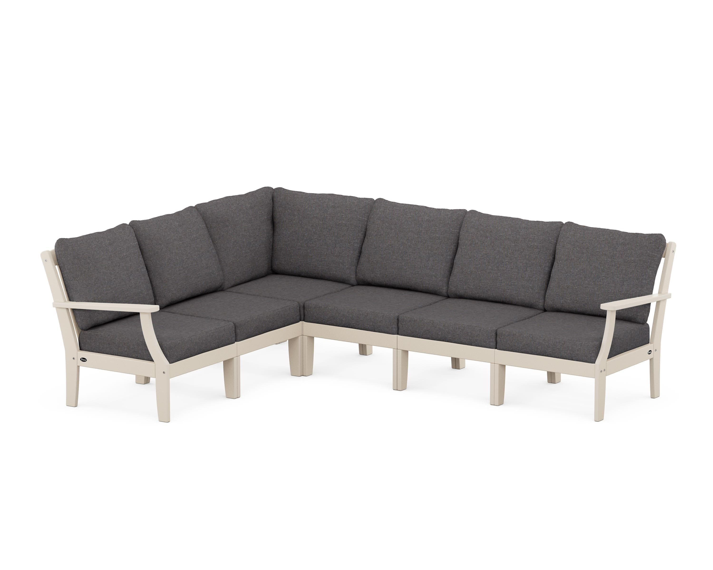 Yacht Club Modular 6-Piece Deep Seating Set in Sand Castle / Ash Charcoal