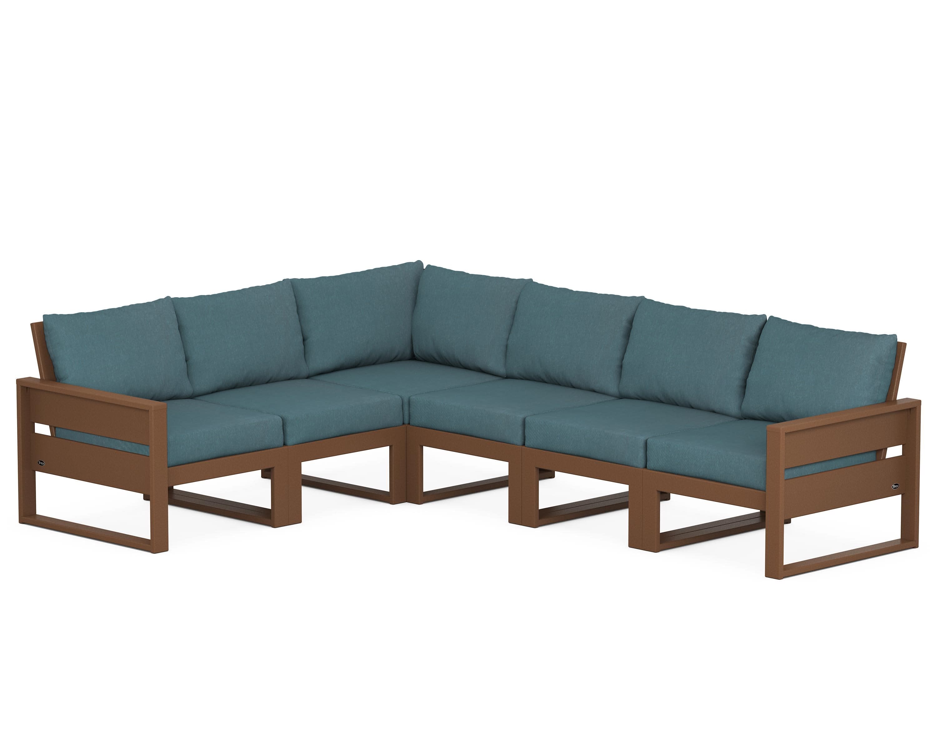 Eastport 6-Piece Sectional in Tree House / Ocean Teal