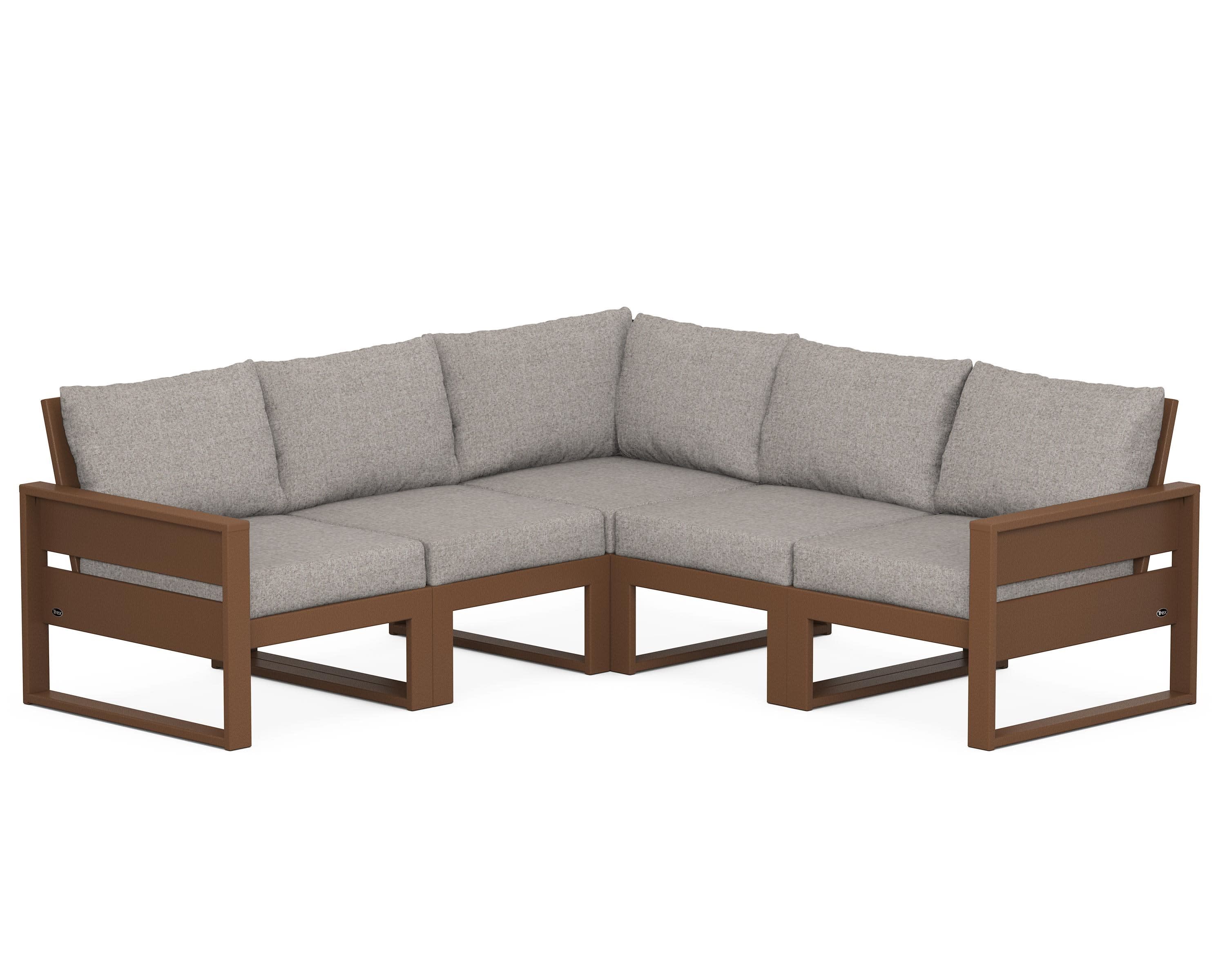 Eastport 5-Piece Sectional in Tree House / Weathered Tweed