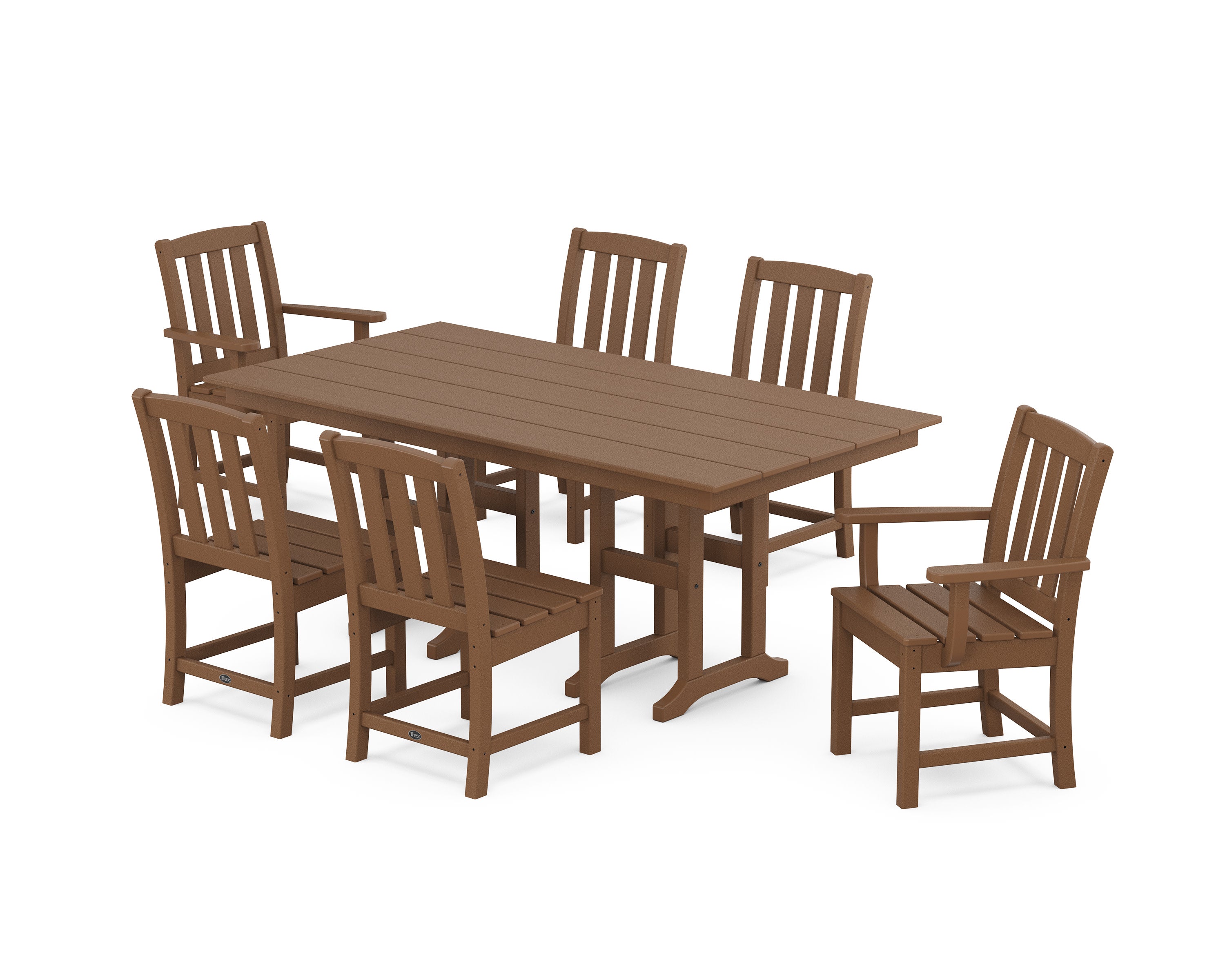 Cape Cod 7-Piece Farmhouse Dining Set in Tree House
