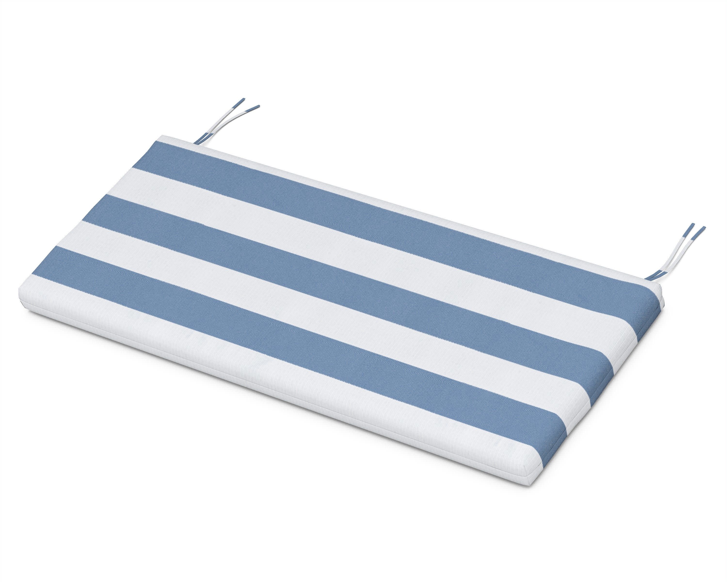 Bench Seat Cushion 17.25"D x 43.5"W x 2.5"H in Cabana Stripe Sky Blue