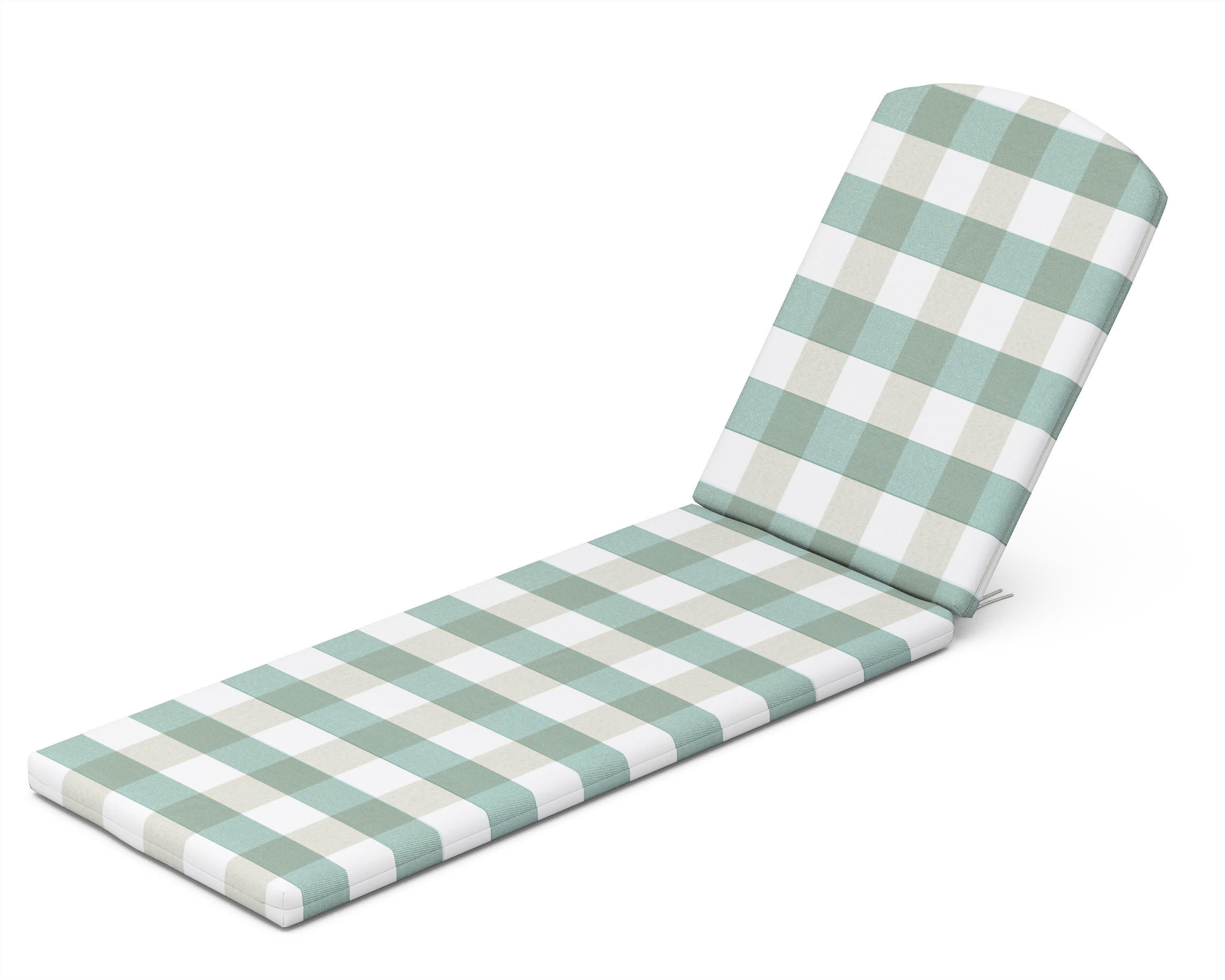 Chaise Cushion - 77"D x 21.25"W x 2.5"H in Buffalo Plaid Glacier Spa