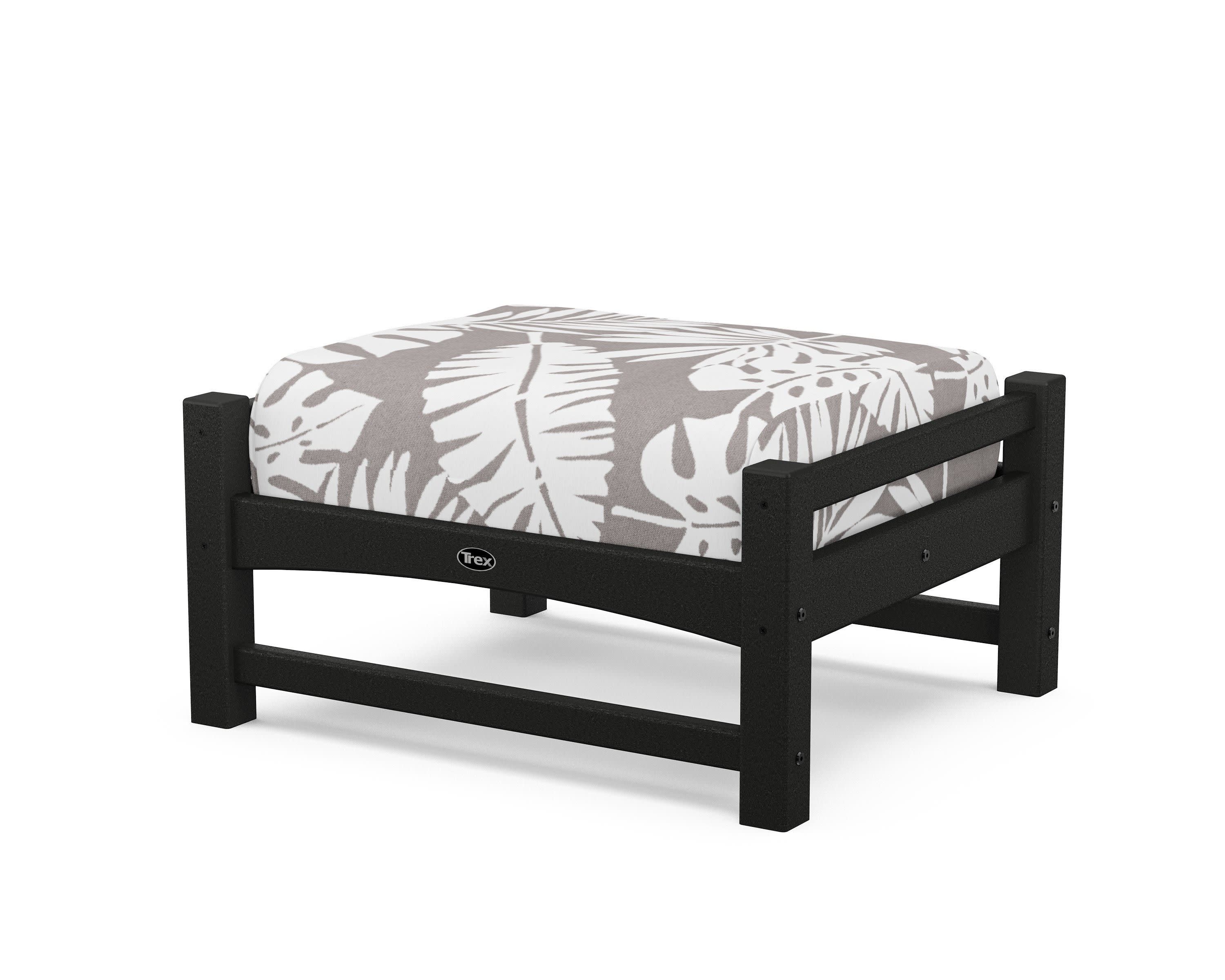 Rockport Club Ottoman in Charcoal Black / Leaf Grey Mist