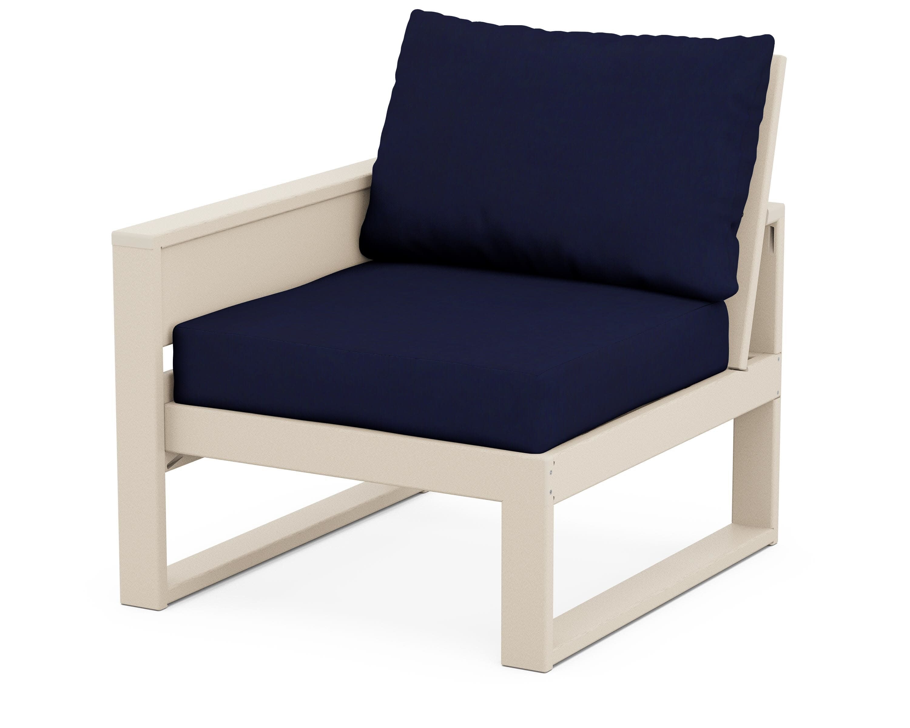 Eastport Modular Left Arm Chair in Sand Castle / Navy