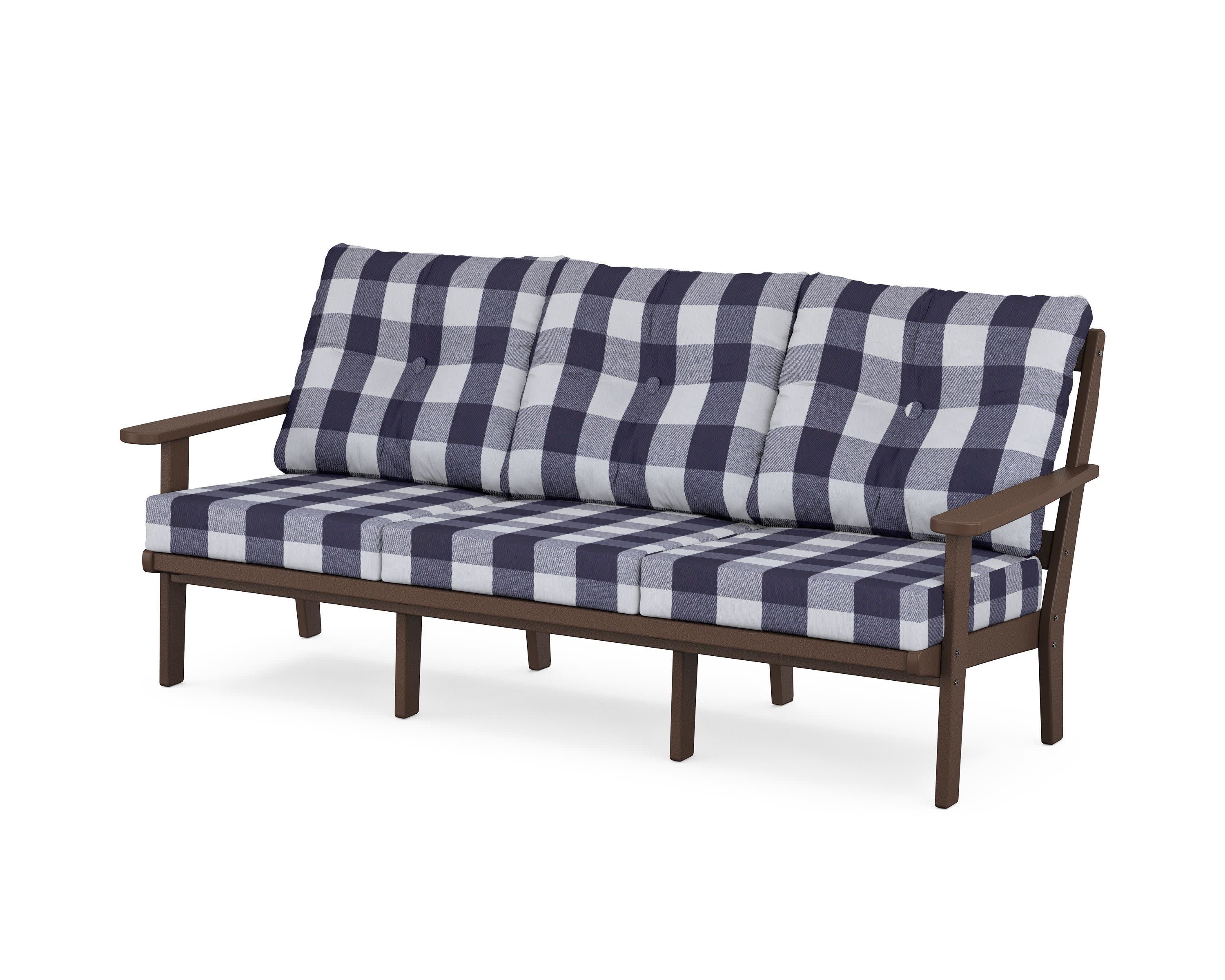 Cape Cod Deep Seating Sofa in Vintage Lantern / Buffalo Plaid Navy