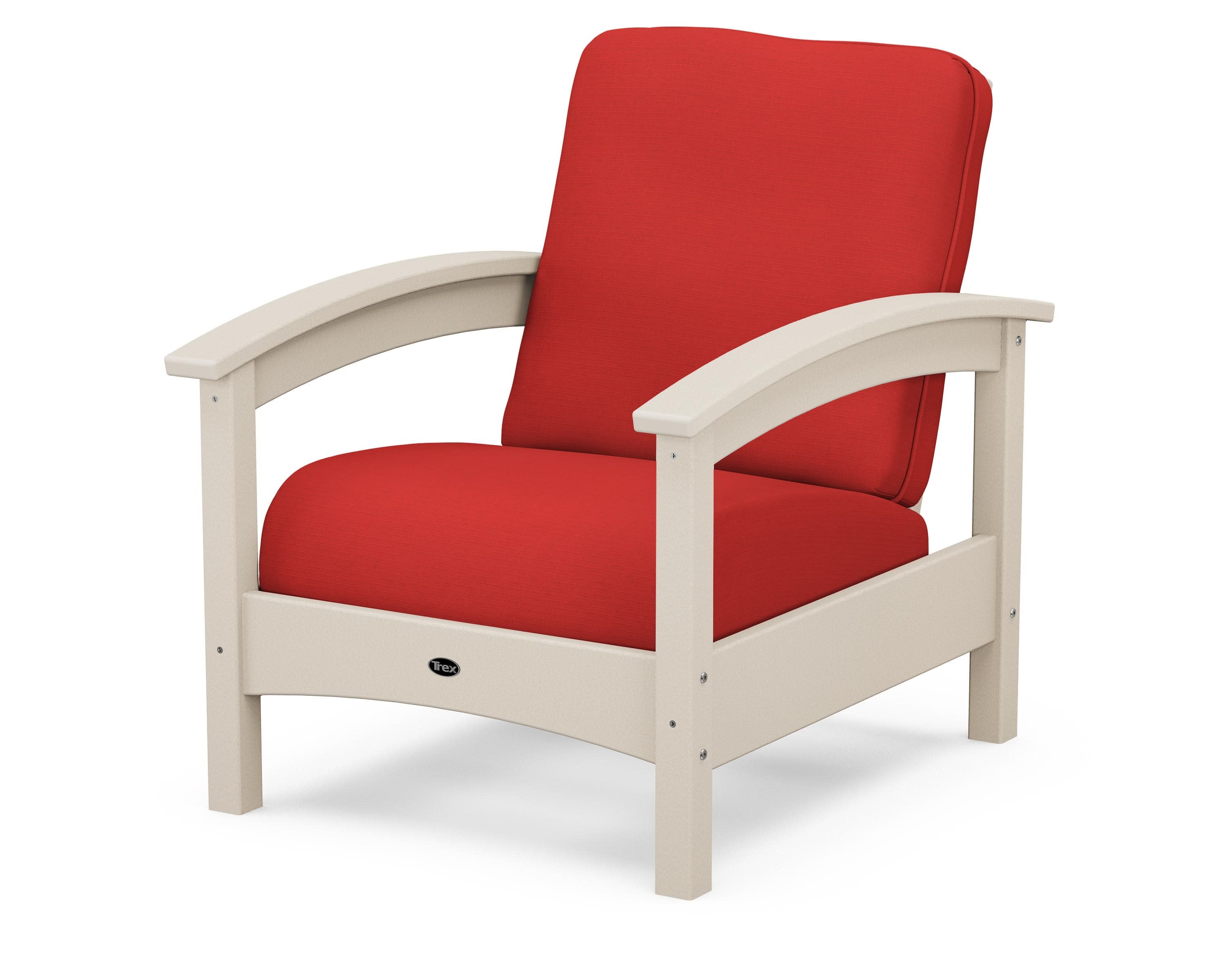 Rockport Club Chair in Sand Castle / Crimson Linen