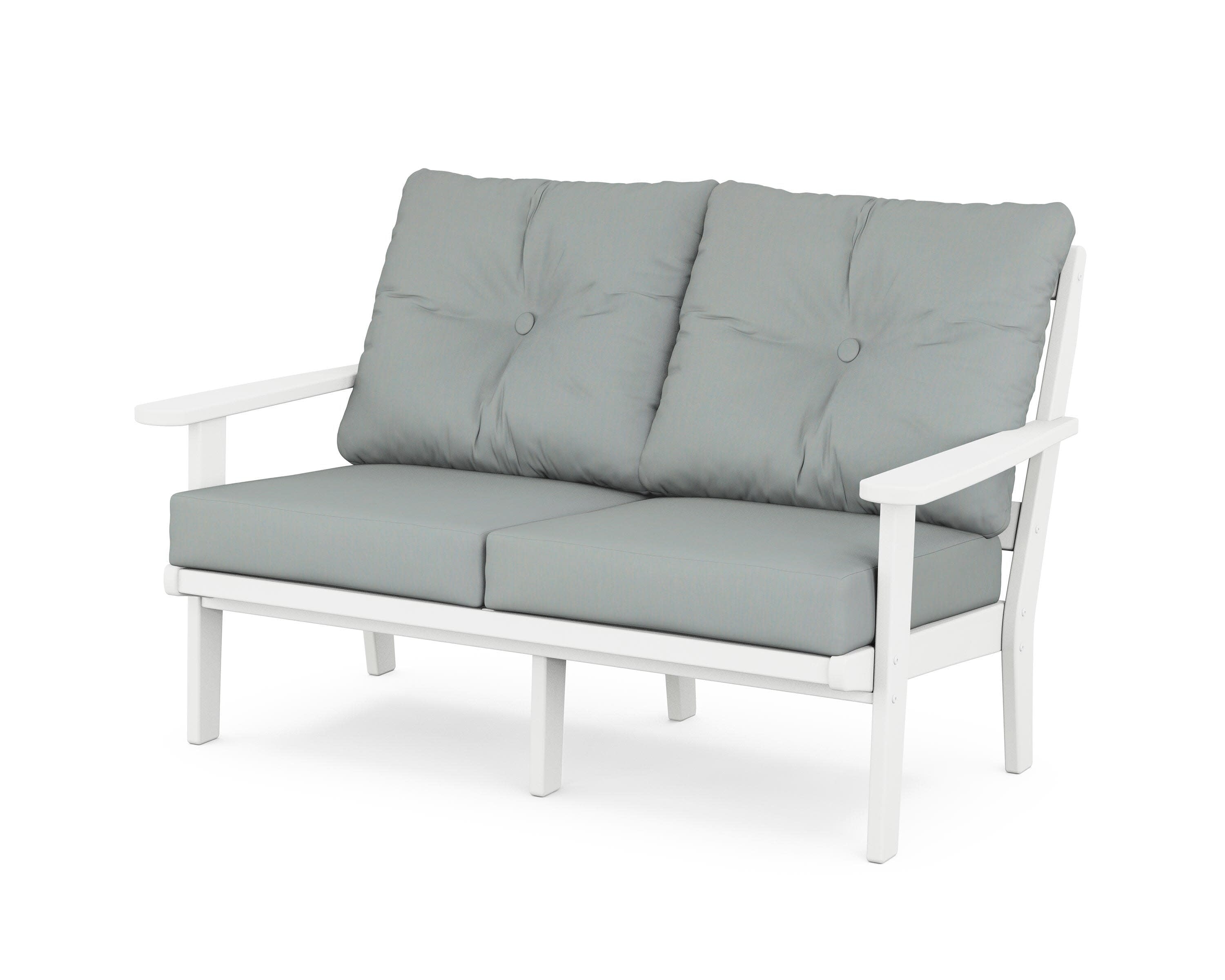 Cape Cod Deep Seating Loveseat in Classic White / Spa