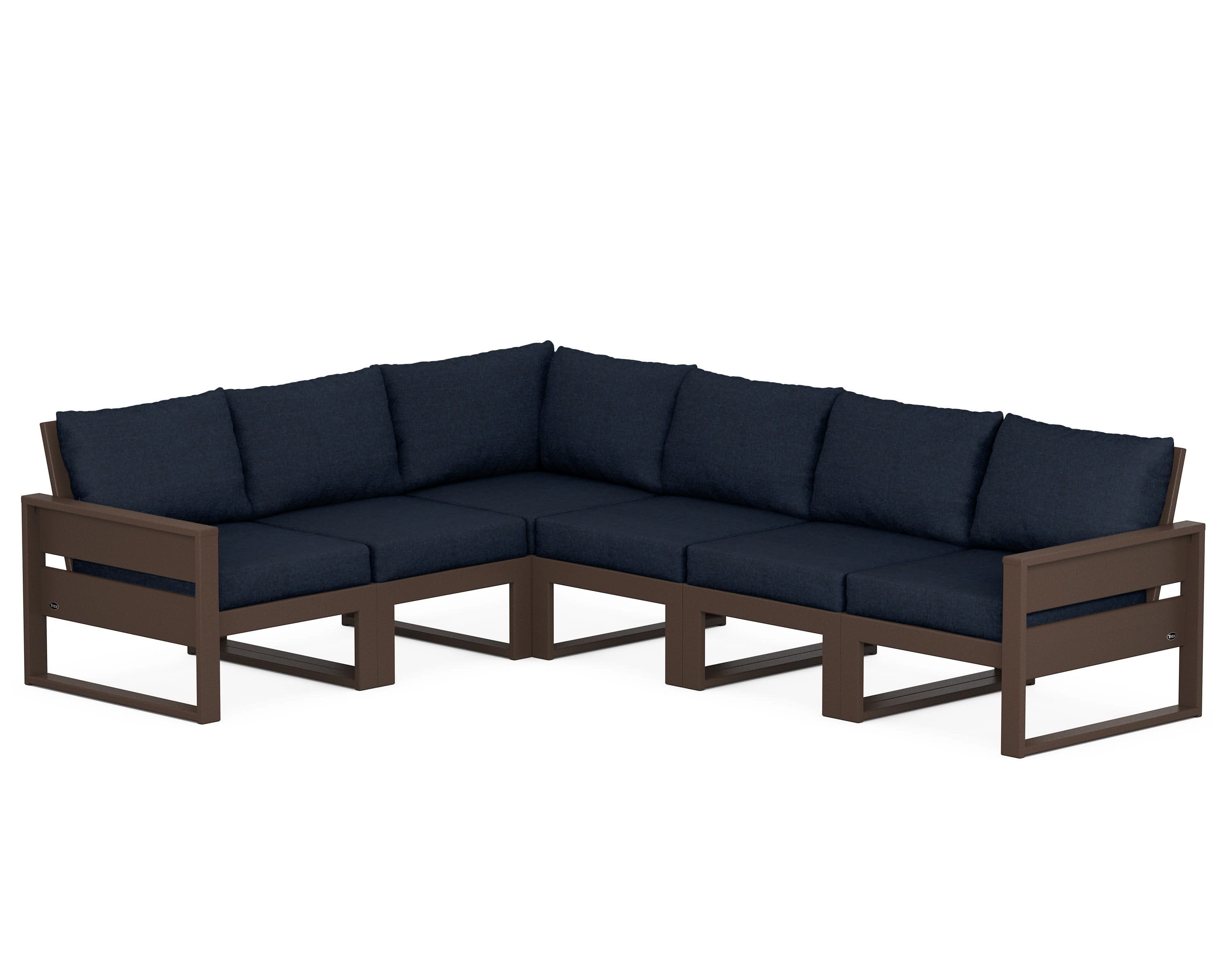 Eastport 6-Piece Sectional in Vintage Lantern / Marine Indigo