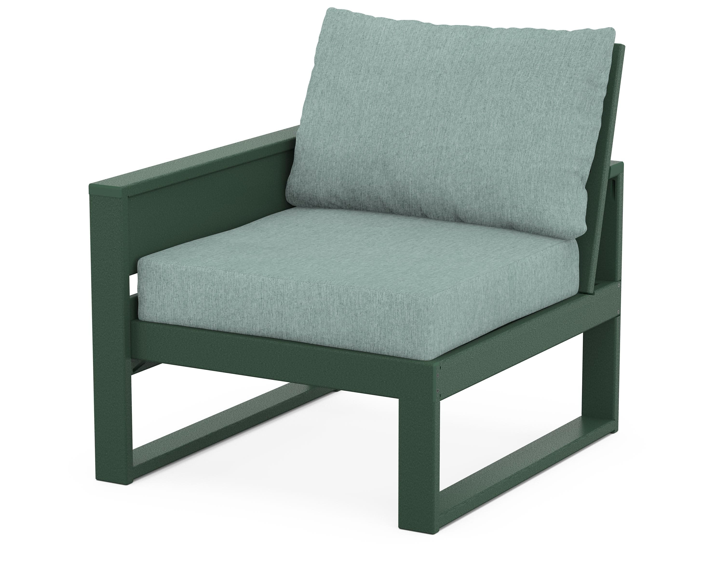 Eastport Modular Left Arm Chair in Rainforest Canopy / Glacier Spa