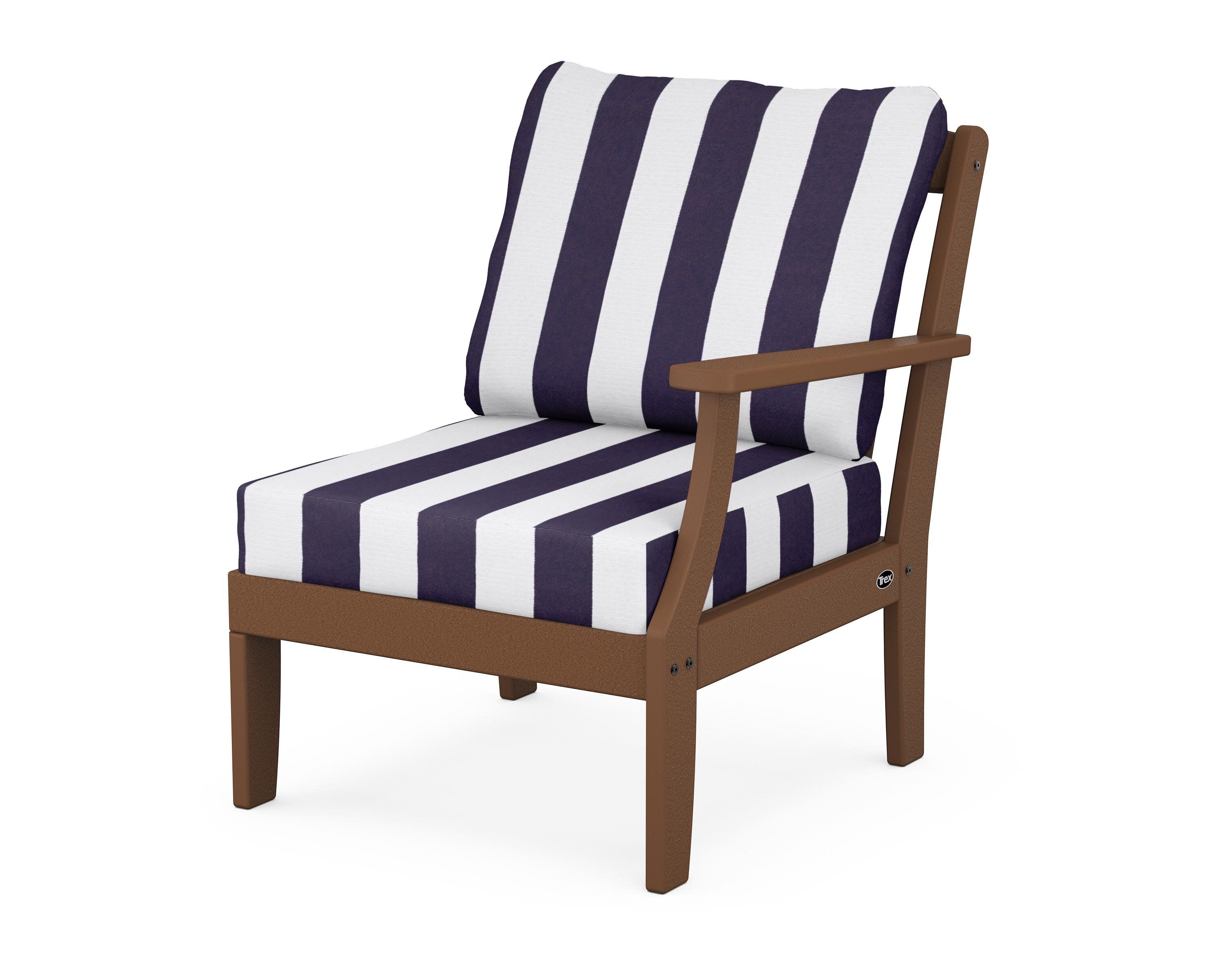 Yacht Club Modular Right Arm Chair in Tree House / Cabana Stripe Navy