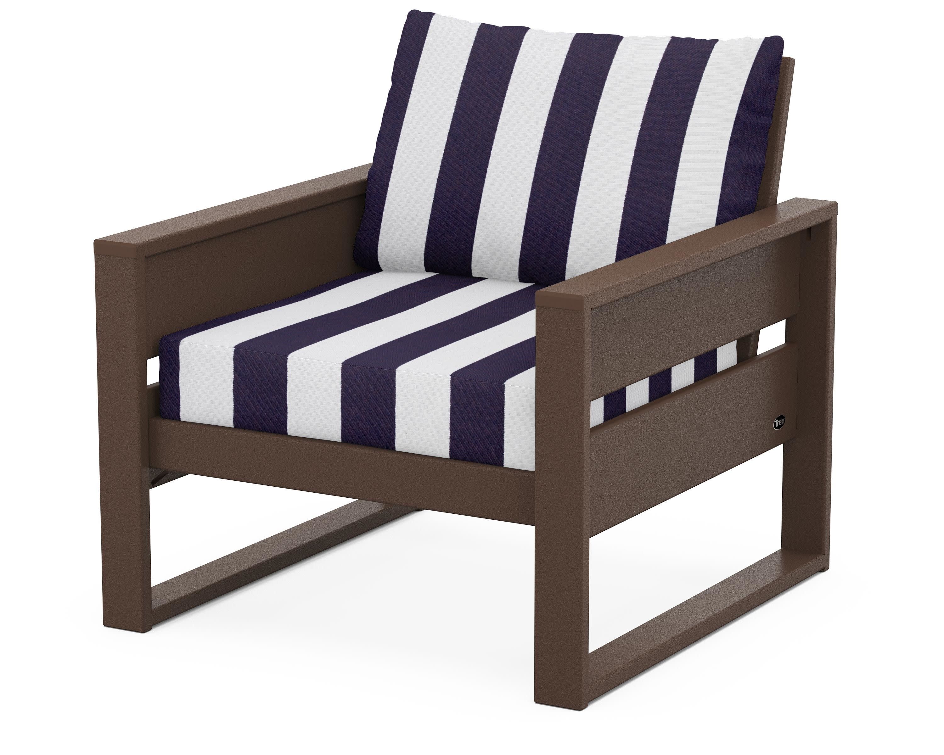 Eastport Club Chair in Vintage Lantern / Cabana Stripe Navy