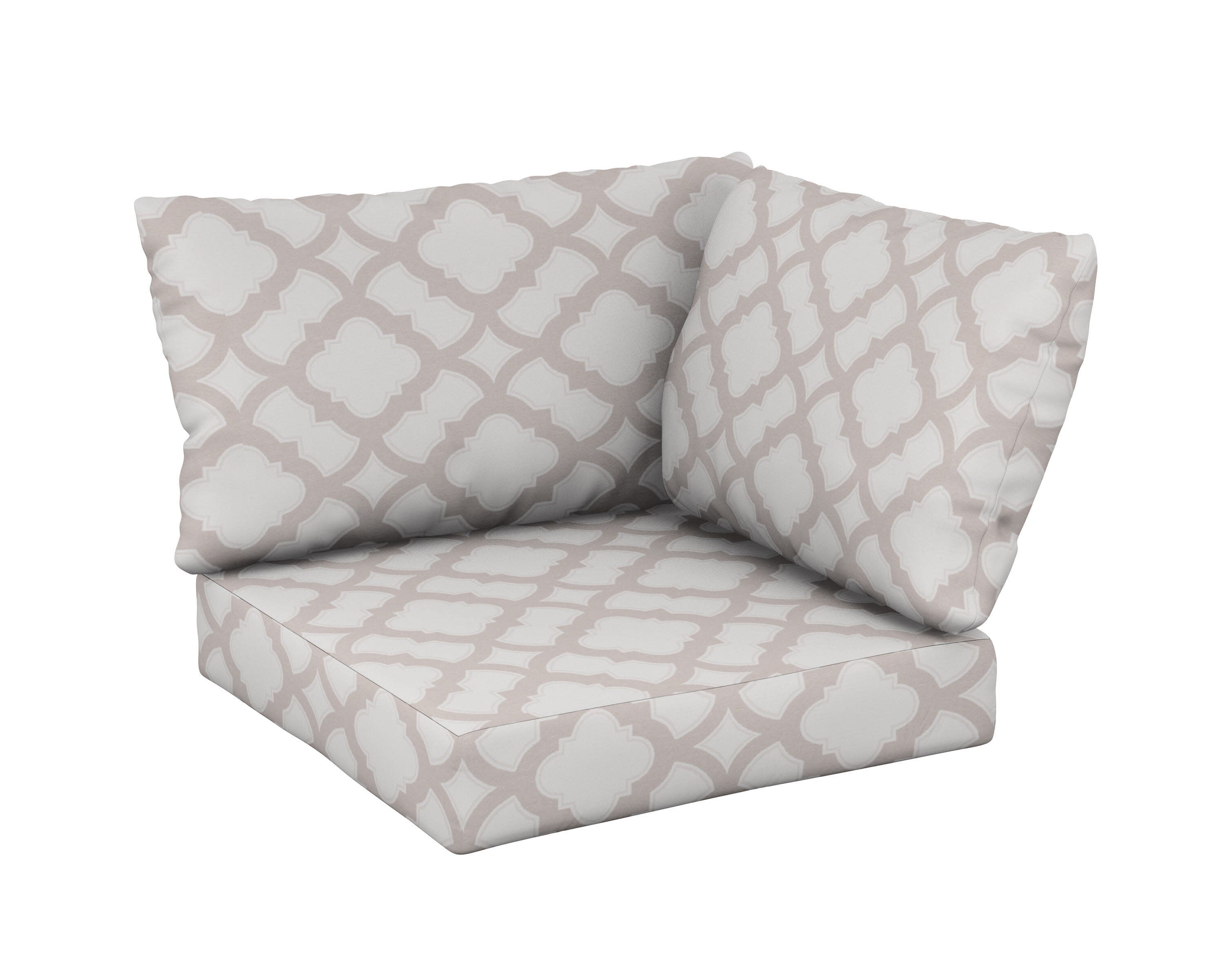 Modular Corner Cushion Set in Trellis Dune Burlap