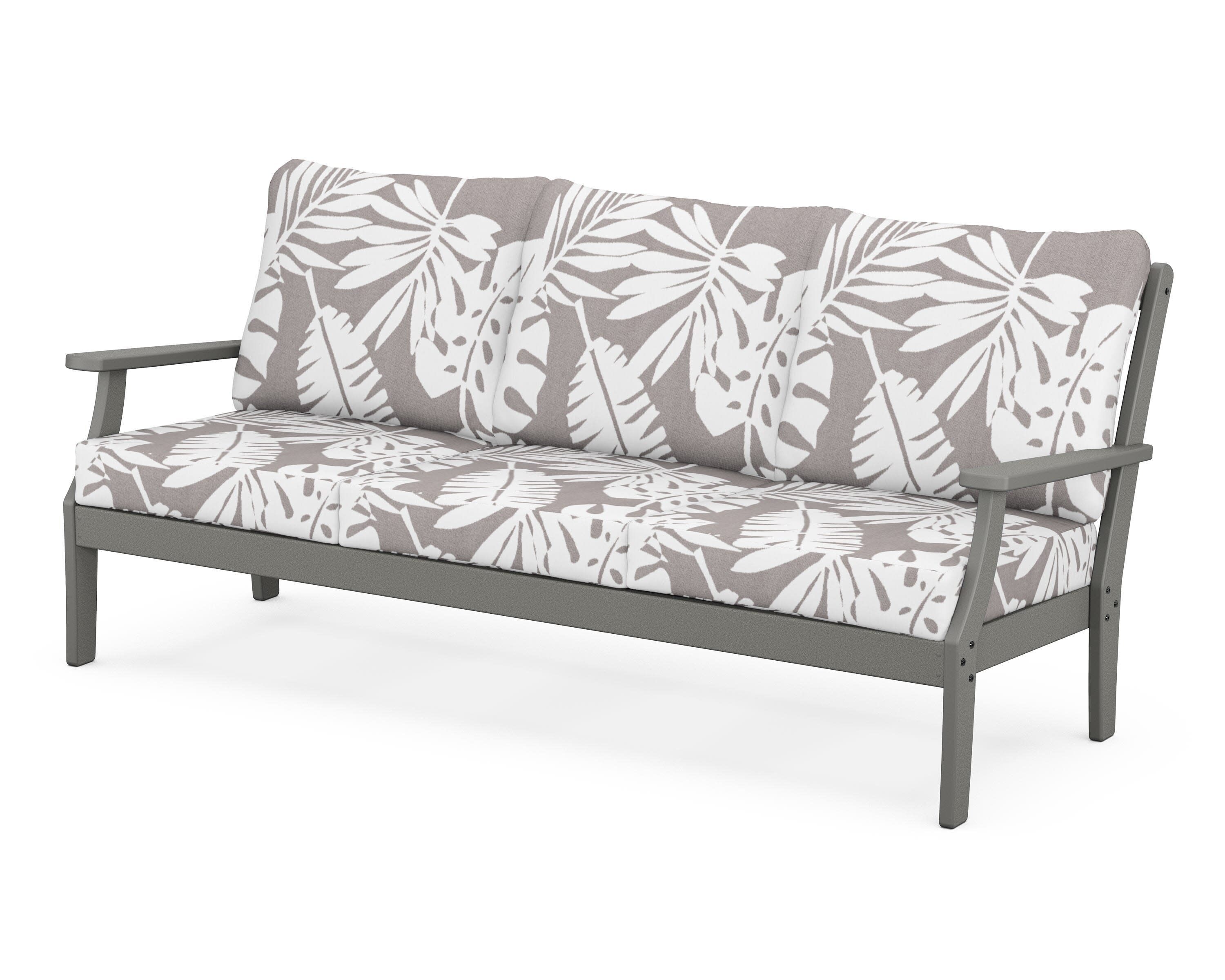 Yacht Club Deep Seating Sofa in Stepping Stone / Leaf Grey Mist