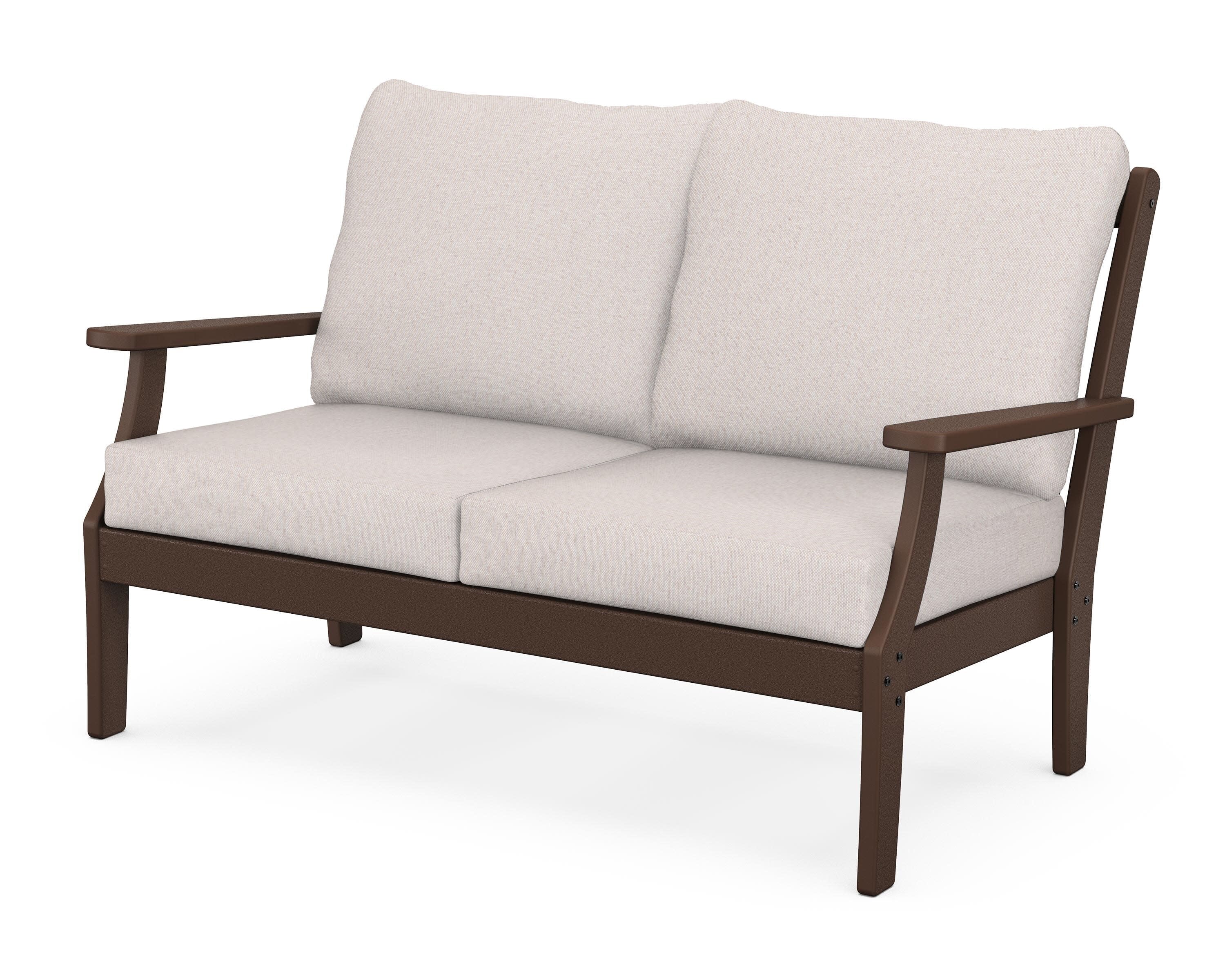 Yacht Club Deep Seating Loveseat in Vintage Lantern / Dune Burlap